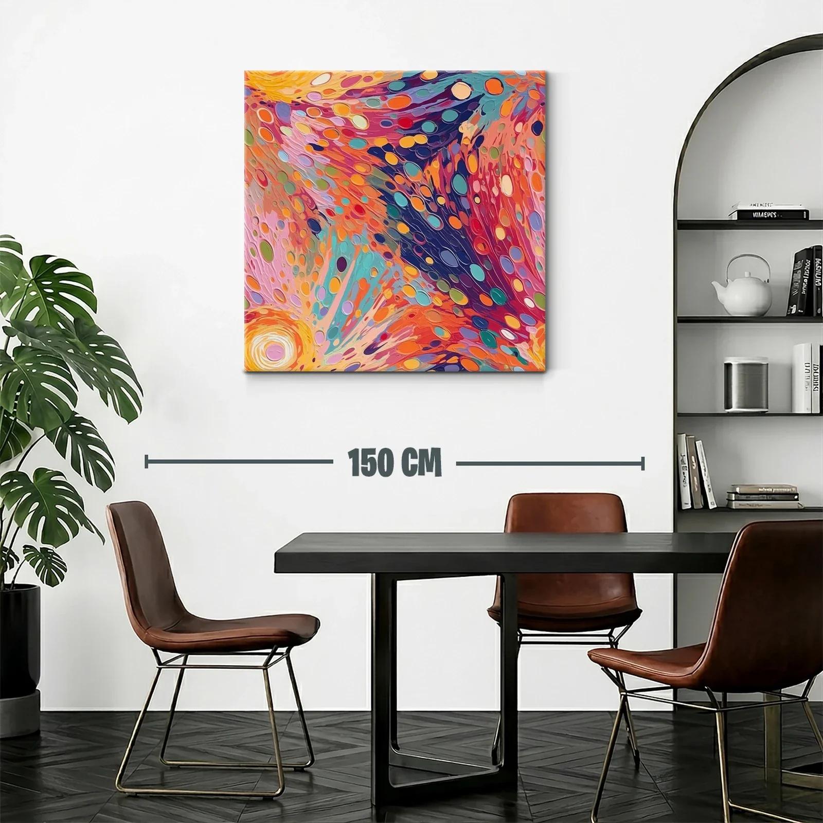Cuadro vibrante con formas abstractas en tonos cálidos — miniatura 2