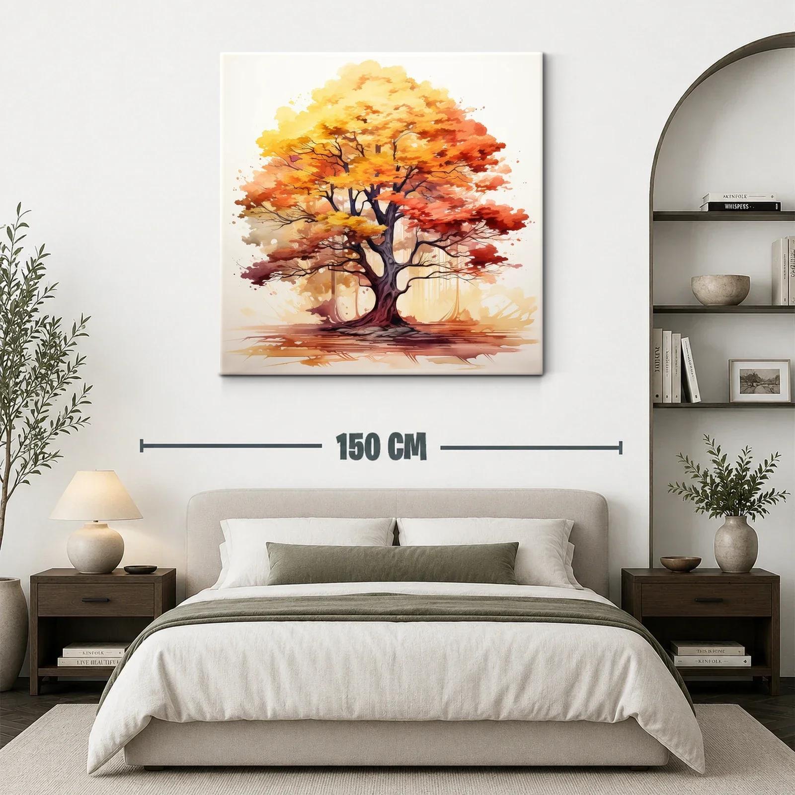 Arbol otoñal con tonos cálidos intensos y vibrantes — miniatura 3