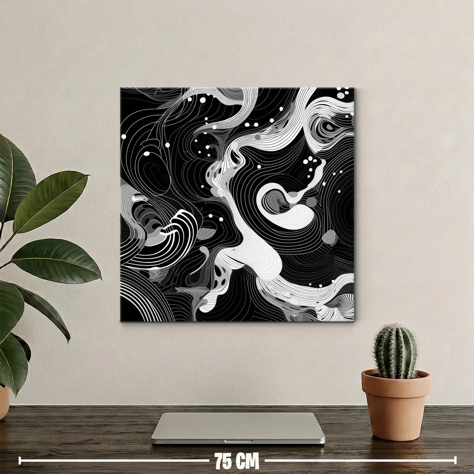 Composición abstracta en blanco y negro dinámica y sofisticada — miniatura 2