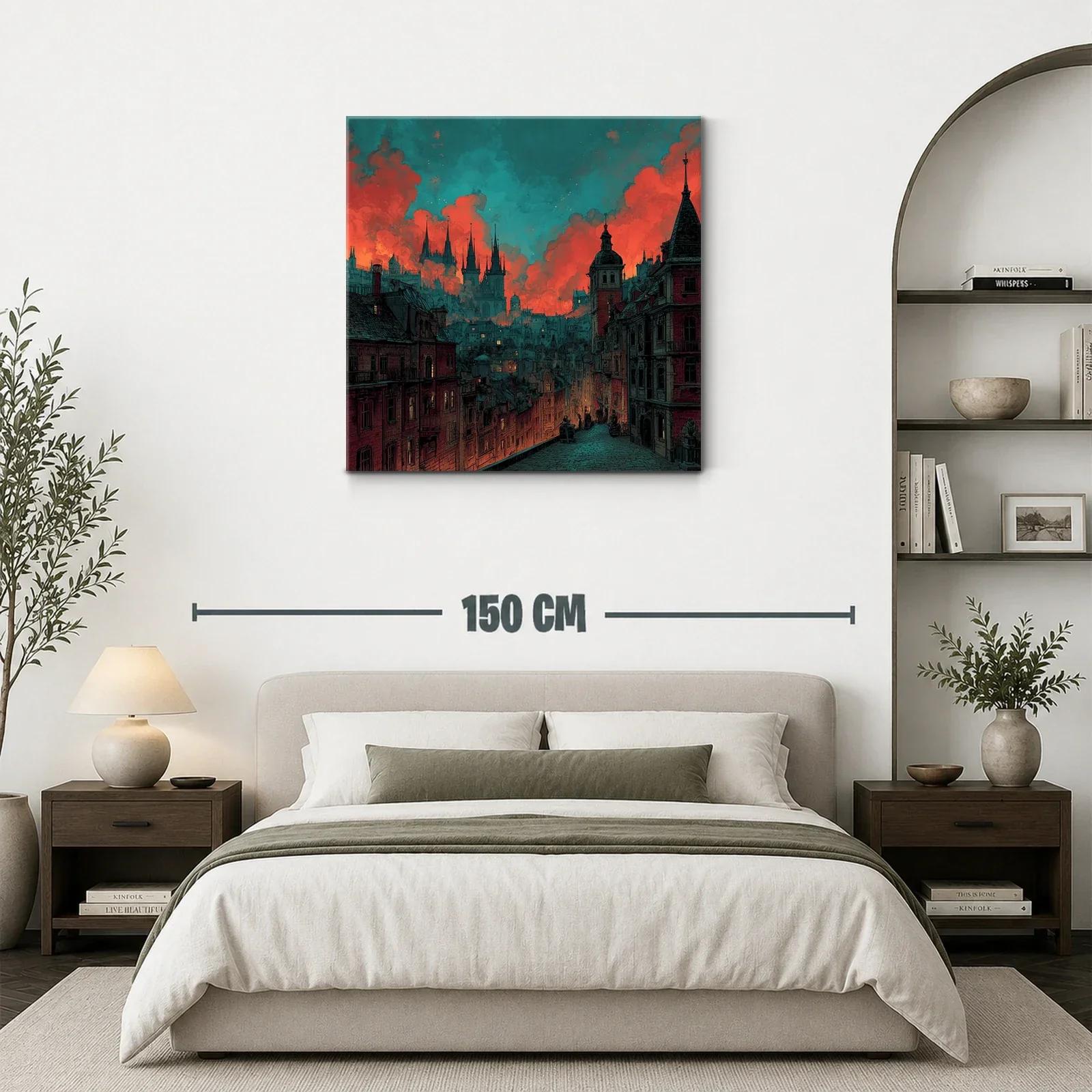 Ciudad antigua iluminada por un cielo crepuscular — miniatura 3