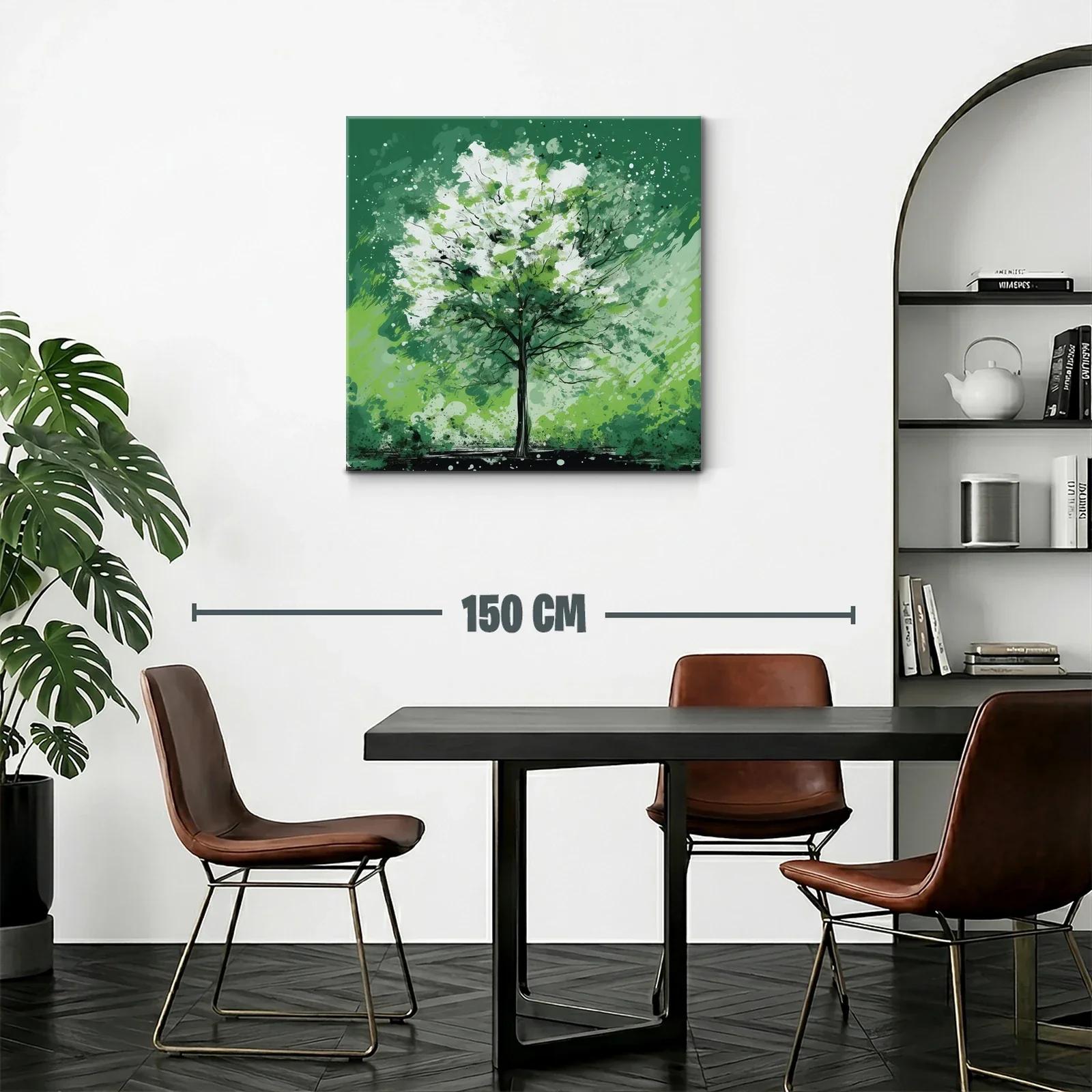 Árbol vibrante en tonos verdes y blancos — miniatura 2