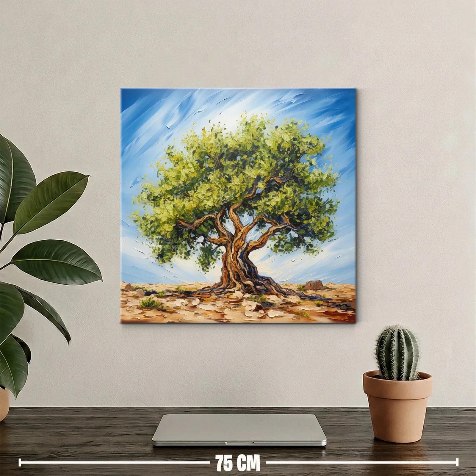 Árbol robusto en paisaje soleado con cielo azul — miniatura 2