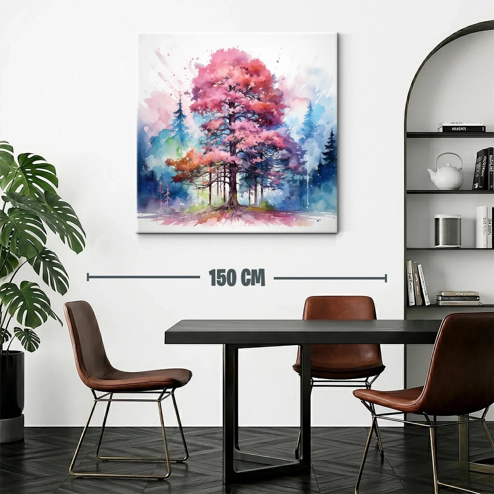 Árbol vibrante con tonos rosas y azules en entorno natural — miniatura 2