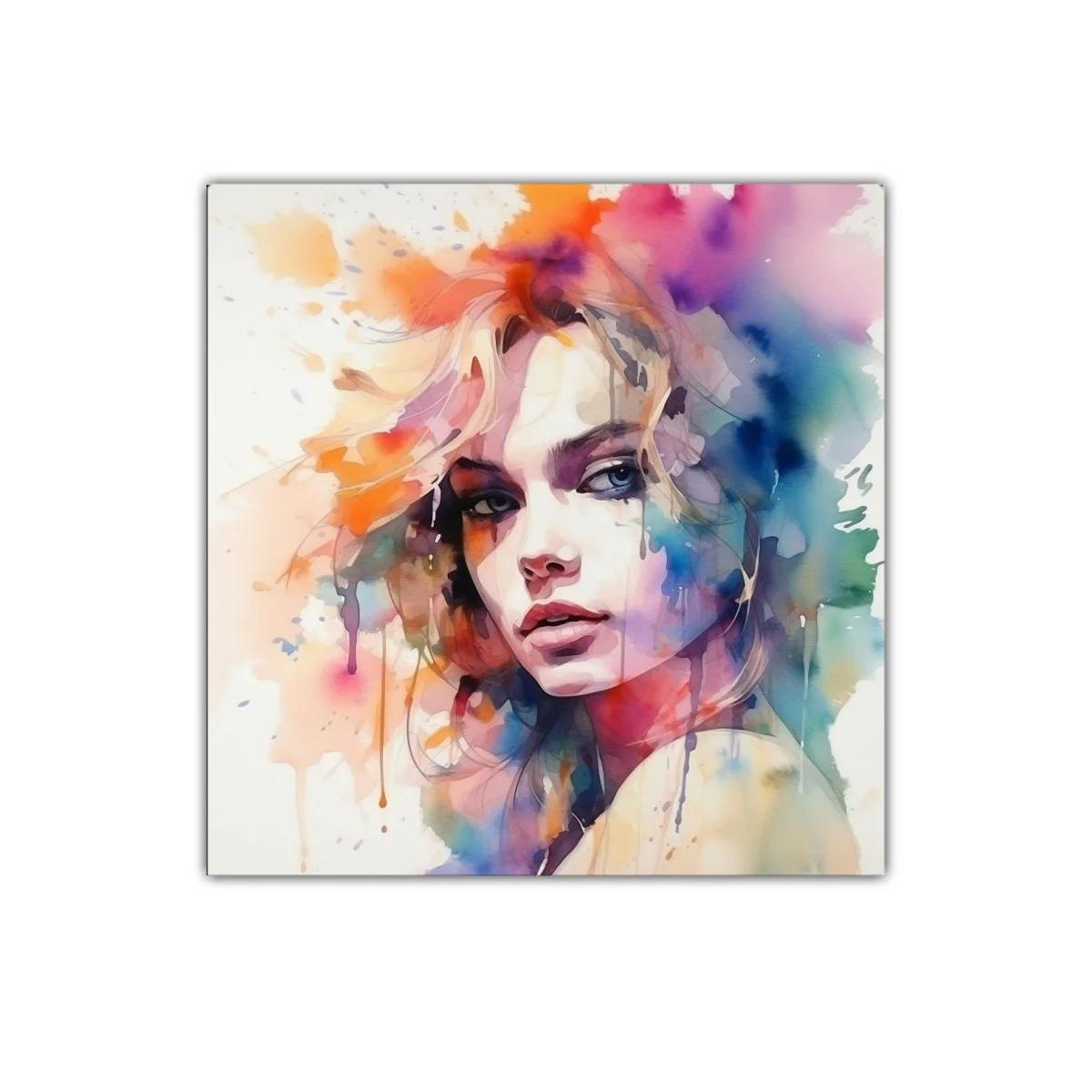 Retrato femenino vibrante con explosión de color — imagen principal