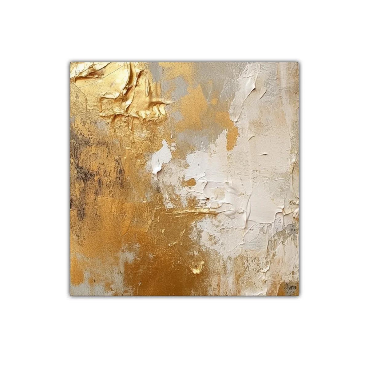 Composición abstracta en tonos dorados y beige