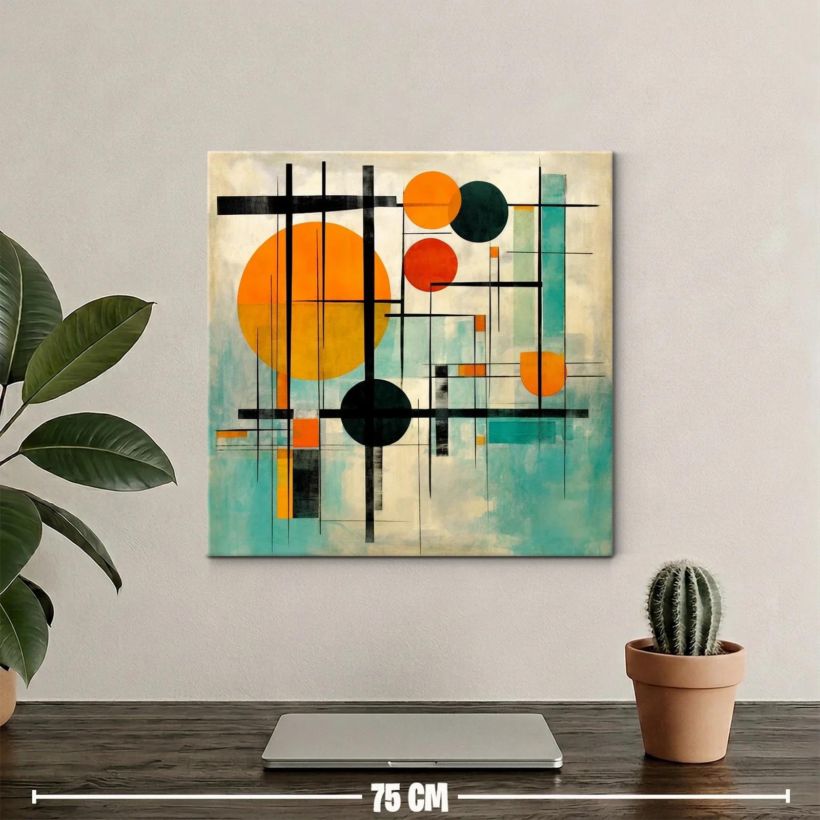Composición geométrica moderna con tonos cálidos y fríos — miniatura 2