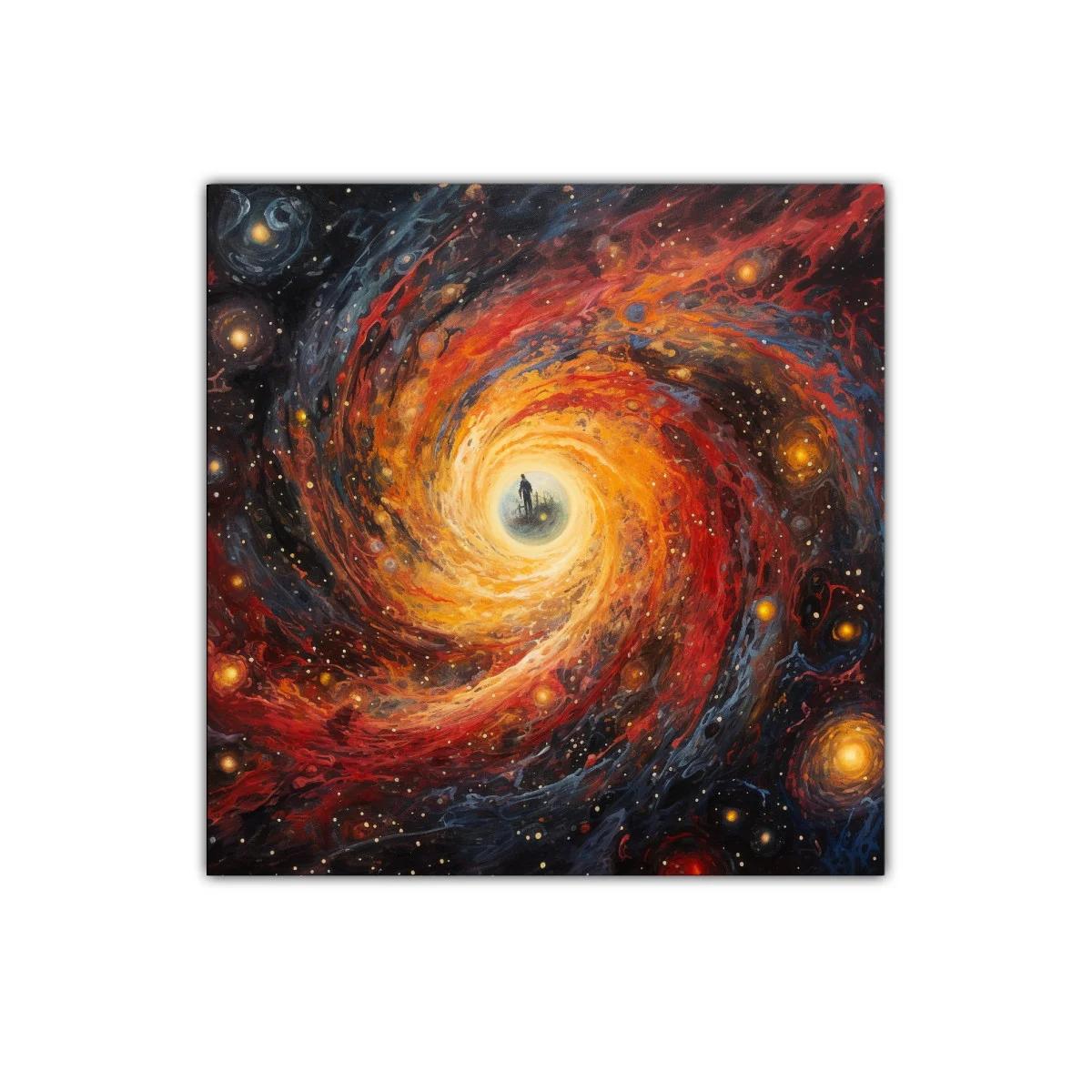 Espiral cósmica con silueta en el centro brillante — miniatura 1