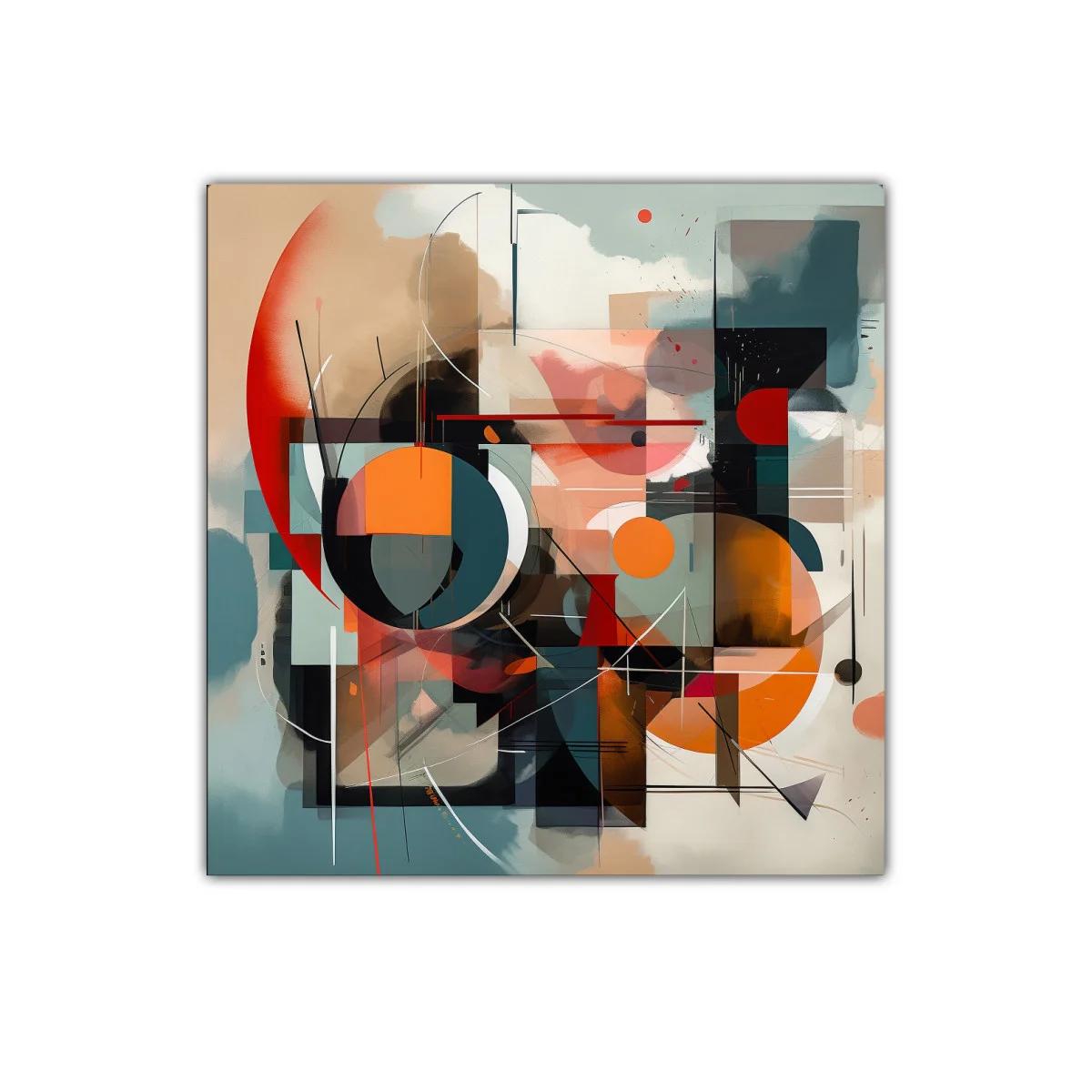 Cuadro abstracto con formas geométricas y paleta cálida — imagen principal