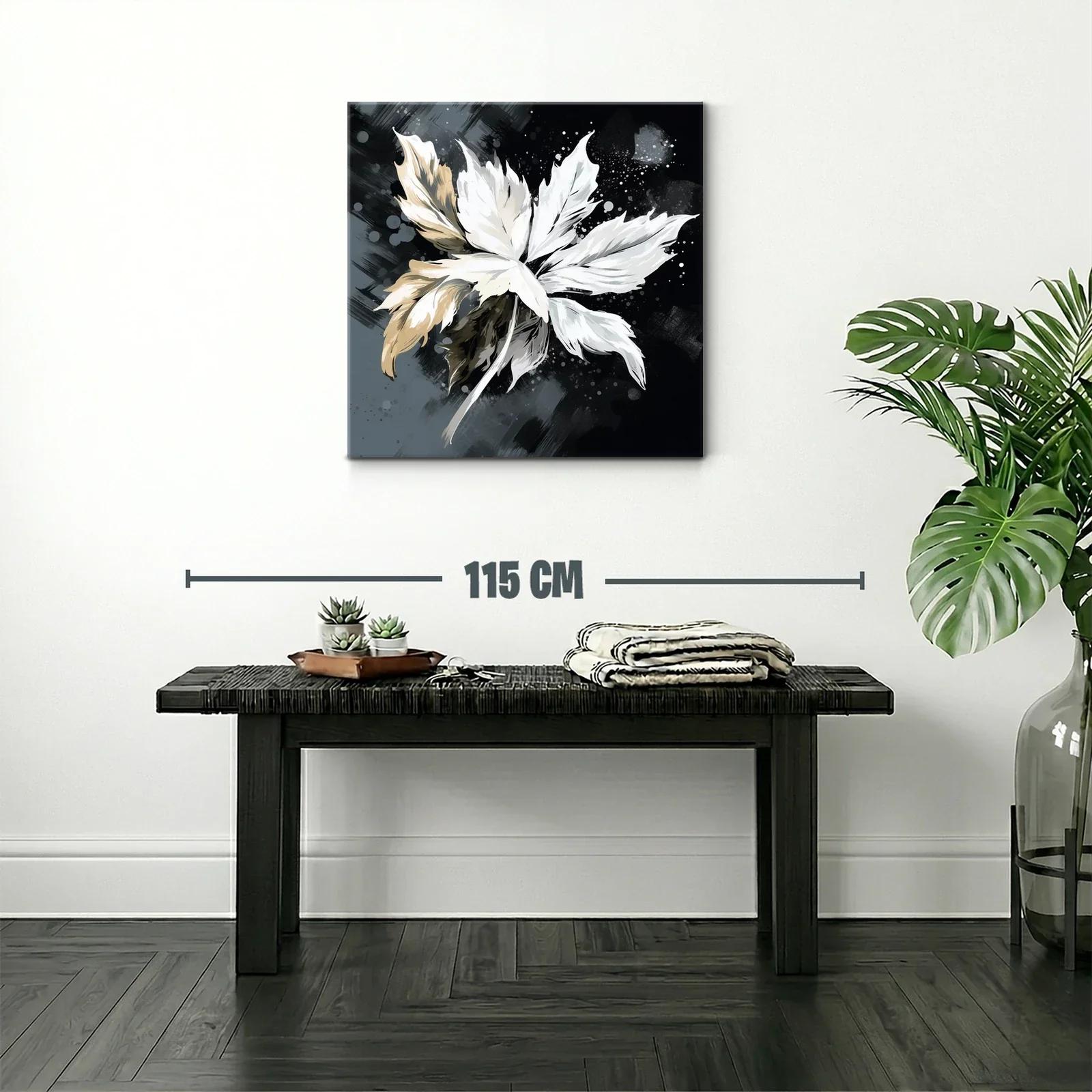 Flor abstracta en tonos neutros y contraste oscuro — miniatura 2