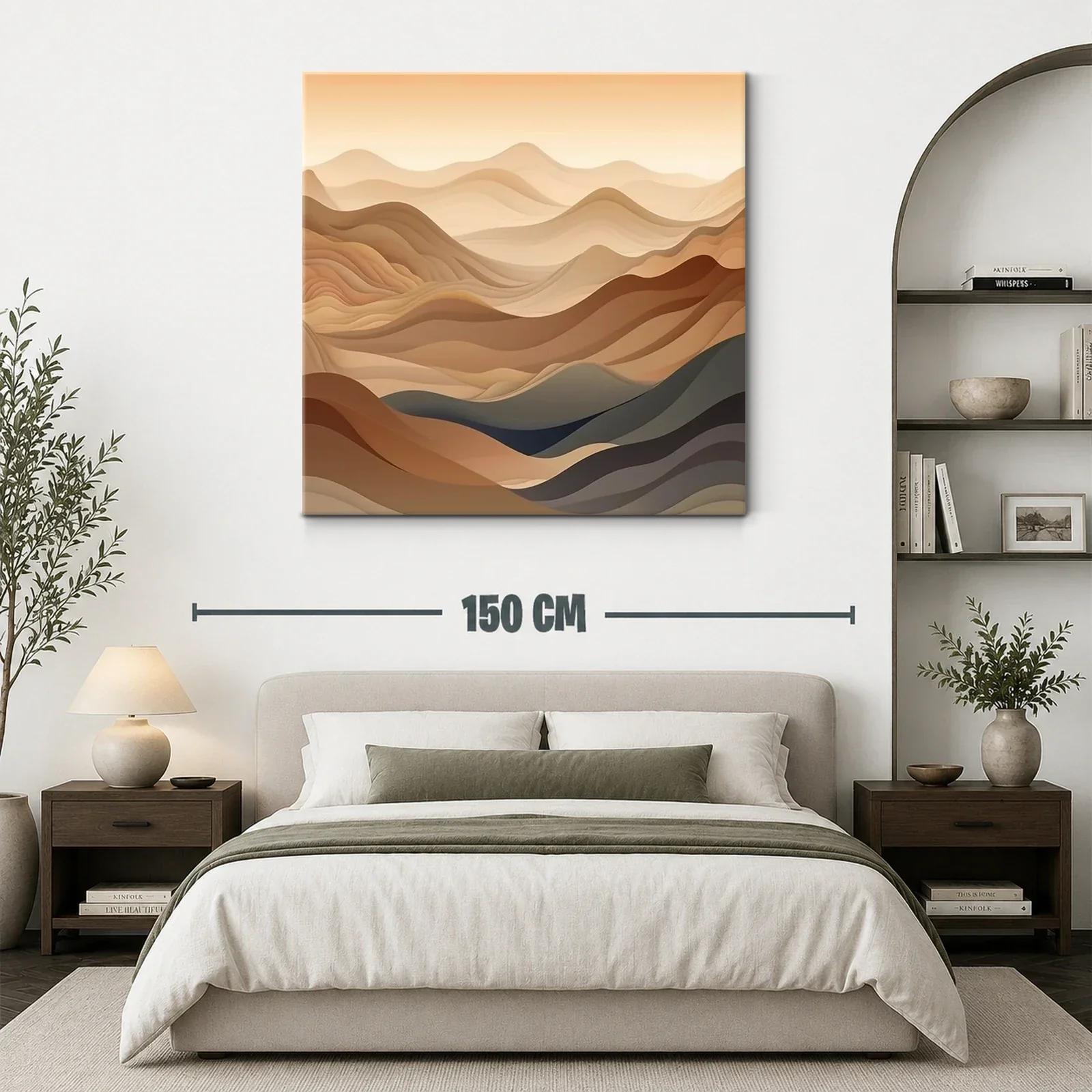Paisaje abstracto en tonos tierra y líneas onduladas — miniatura 3