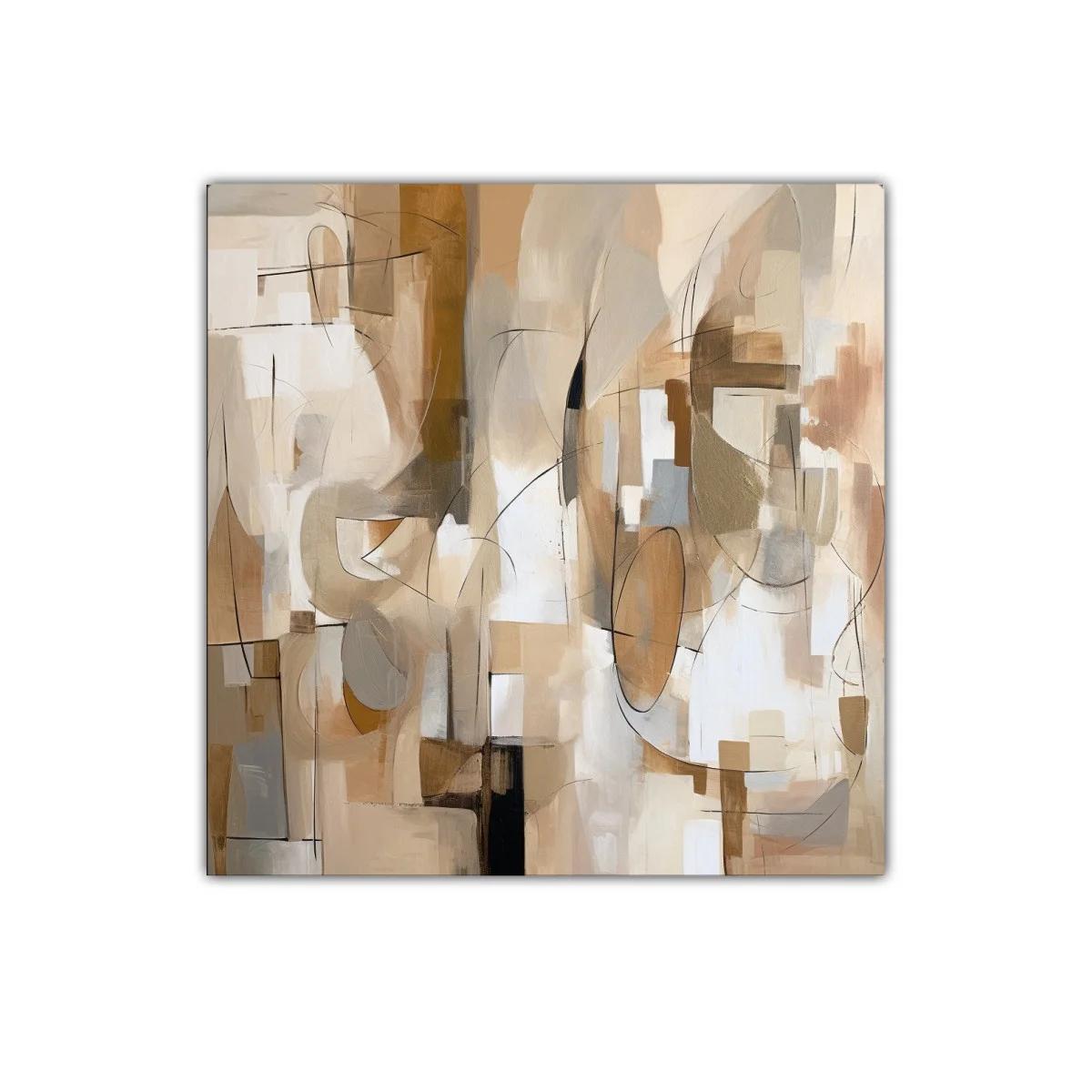 Composición abstracta en tonos cálidos y neutros