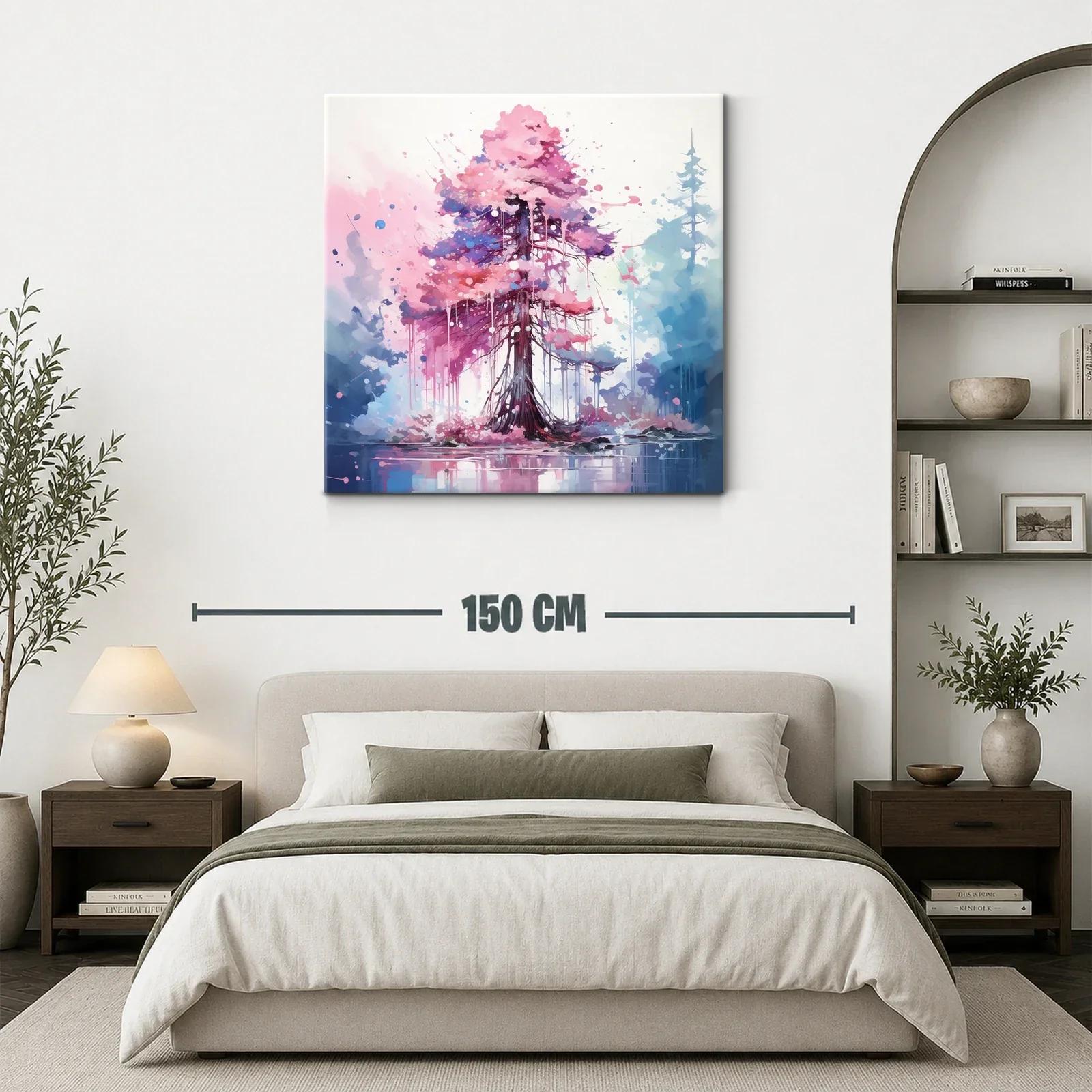 Árbol mágico con tonos rosas y azules vibrantes — miniatura 3
