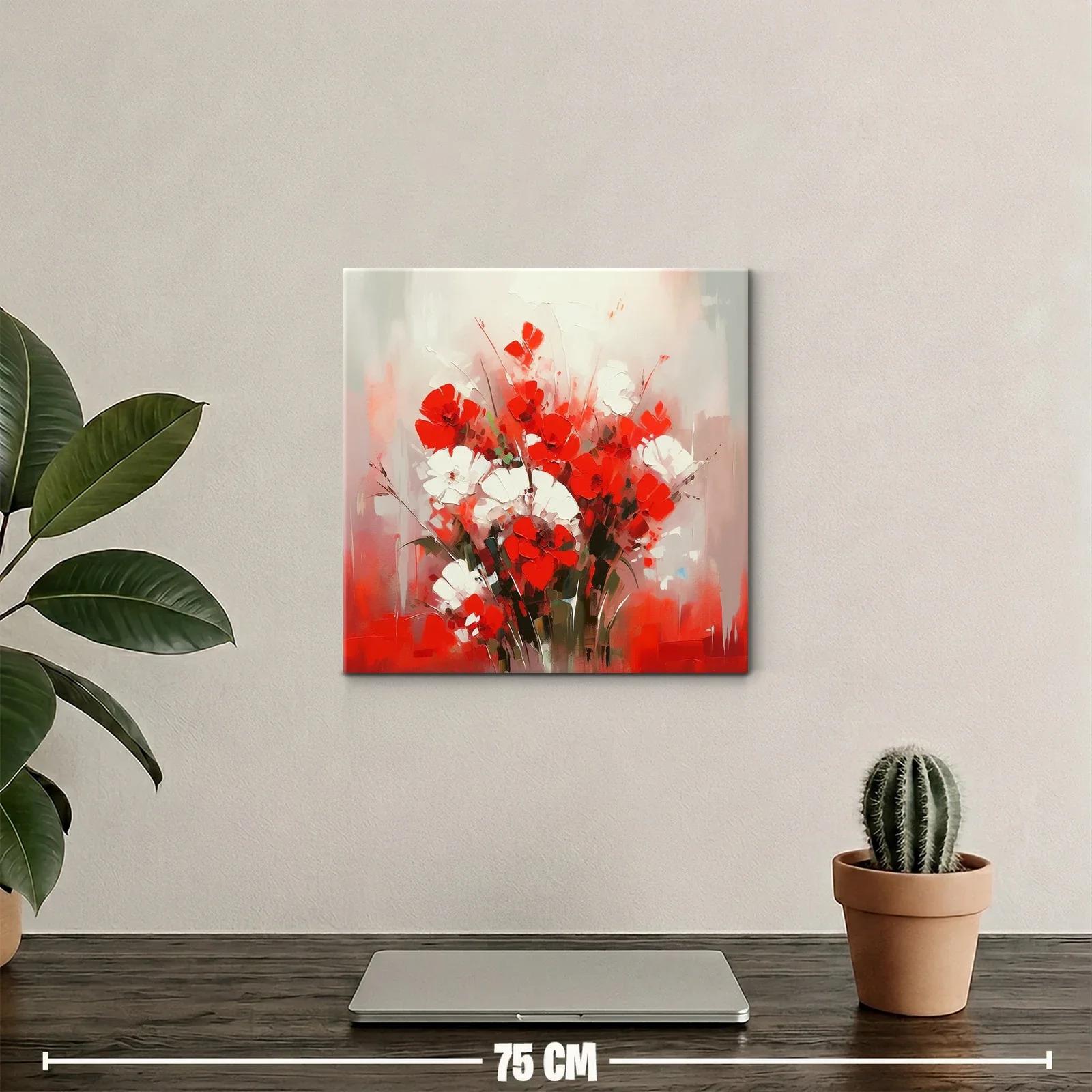 Bouquet vibrante de flores rojas y blancas en armonía — miniatura 2