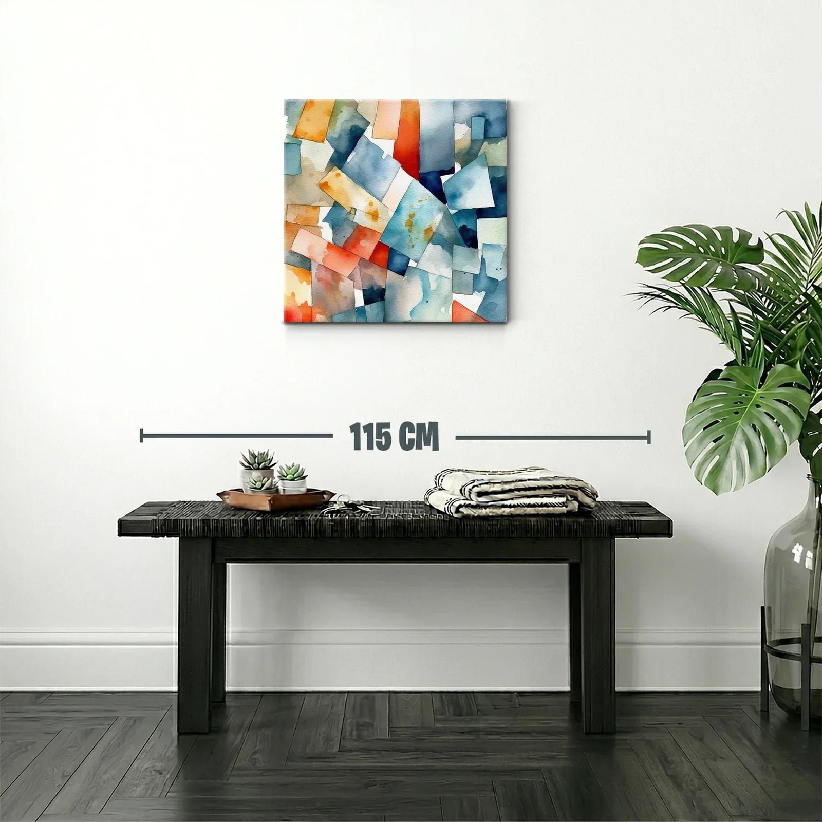 Composición abstracta con tonos cálidos y fríos vibrantes — miniatura 2