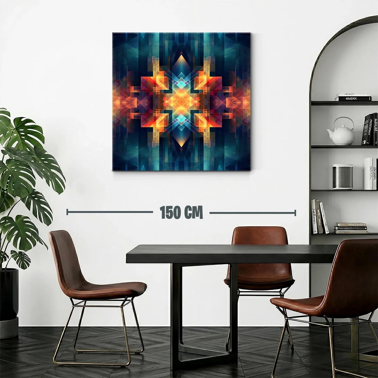 Diseño geométrico luminoso con vibrantes tonos cálidos y fríos — miniatura 2