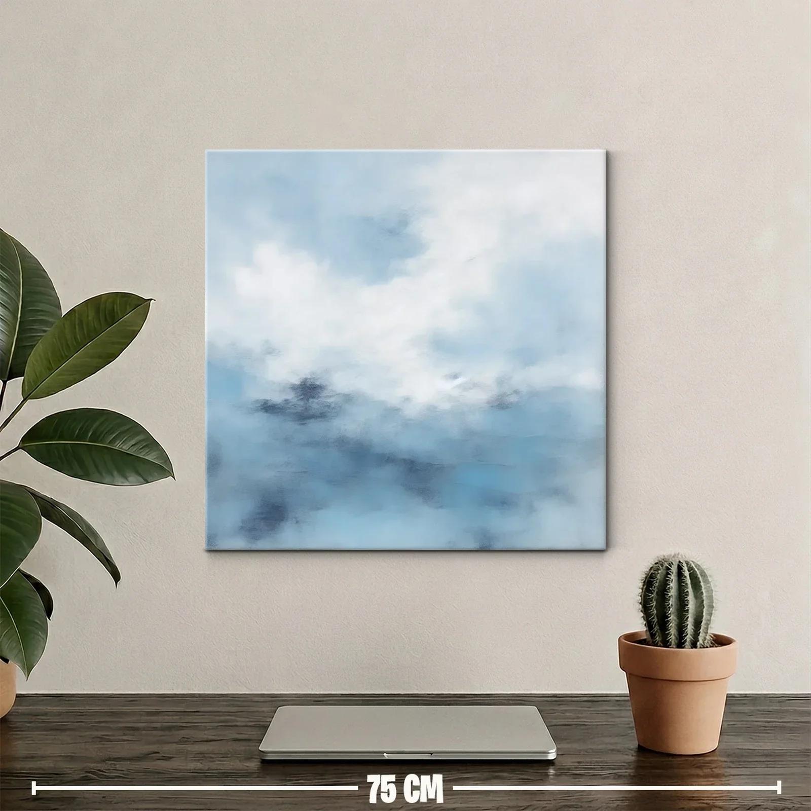 Cuadro abstracto con tonos azules y blancos suaves — miniatura 2