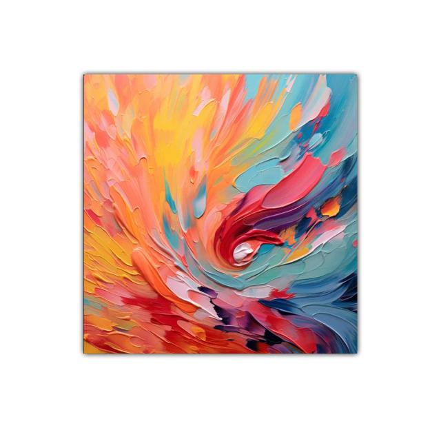 Cuadro abstracto con explosión de colores vibrantes