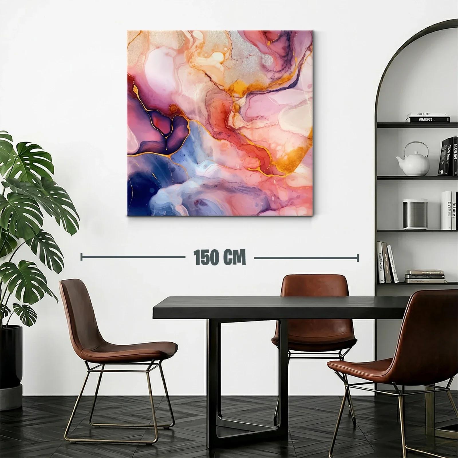 Arte abstracto fluido en tonos cálidos y fríos vibrantes — miniatura 2