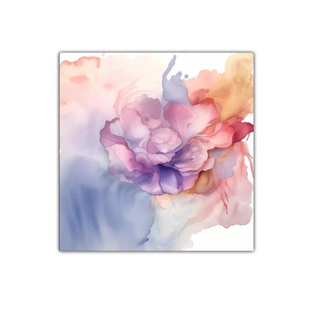 Cuadro decorativo floral en acuarela tonos suaves y elegantes
