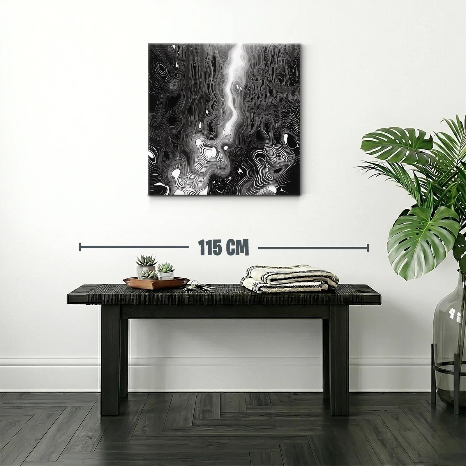 Diseño abstracto en blanco y negro con líneas onduladas — miniatura 2