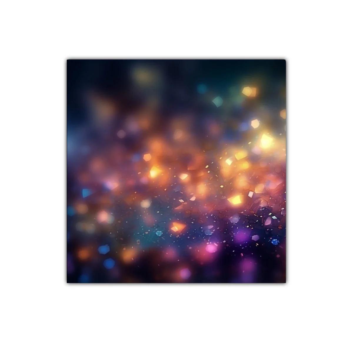 Cuadro abstracto luces difusas en tonos cálidos y fríos — imagen principal