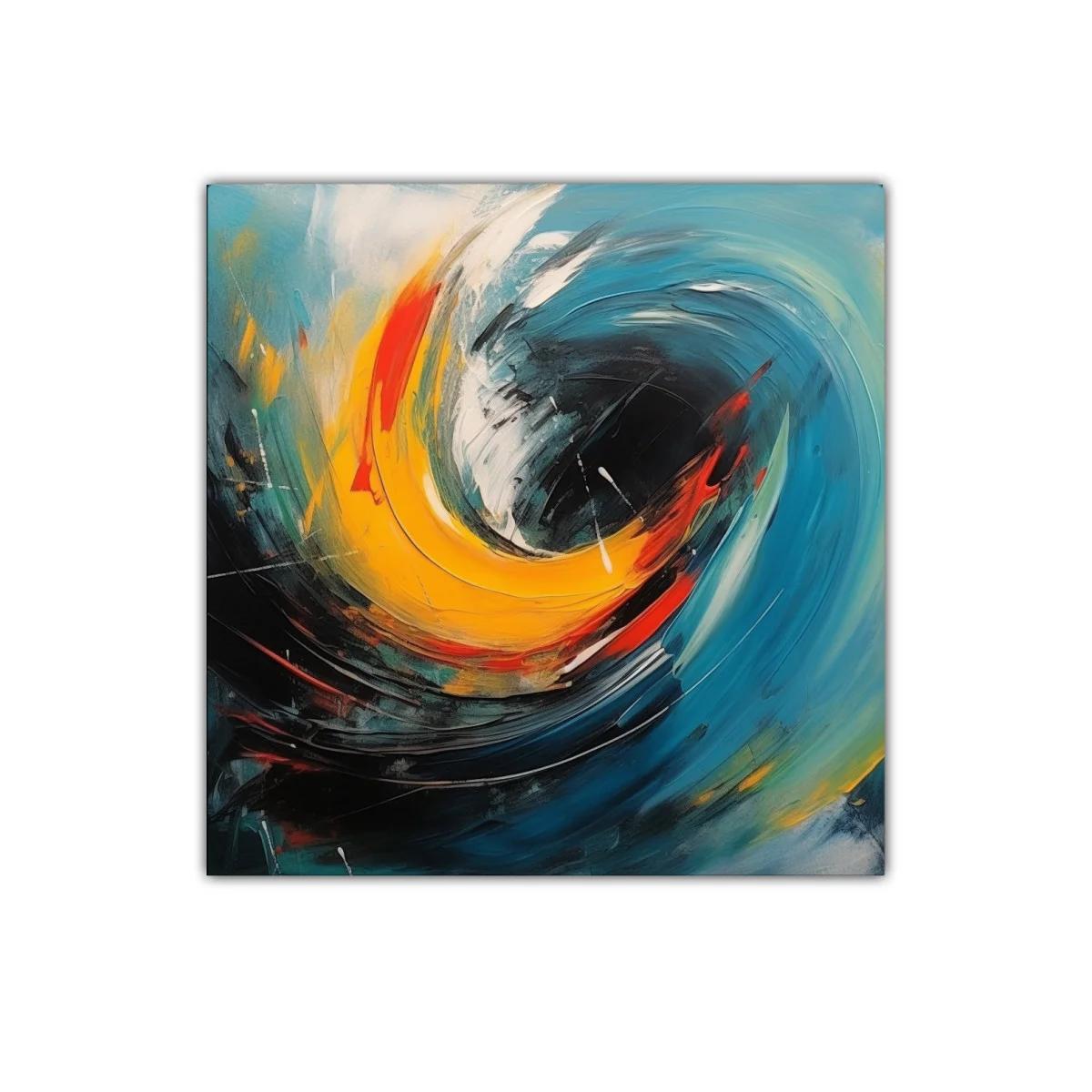 Cuadro abstracto con remolino de colores vibrantes