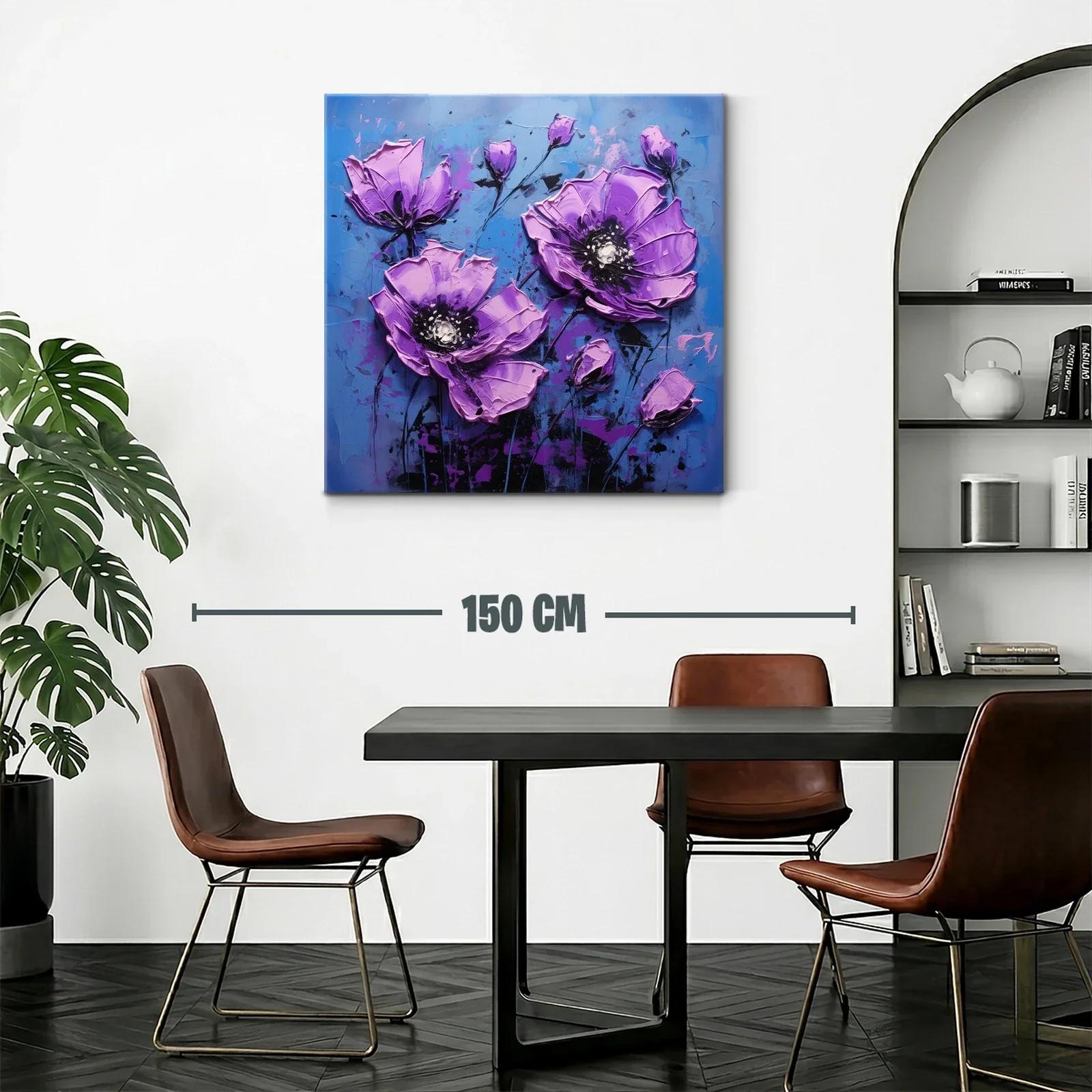 Flores Violetas Vibrantes en Fondo Azul Profundo — miniatura 2