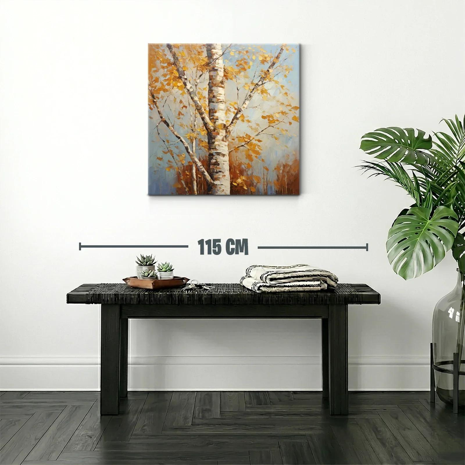 Árbol de abedul con hojas doradas en otoño brillante — miniatura 2