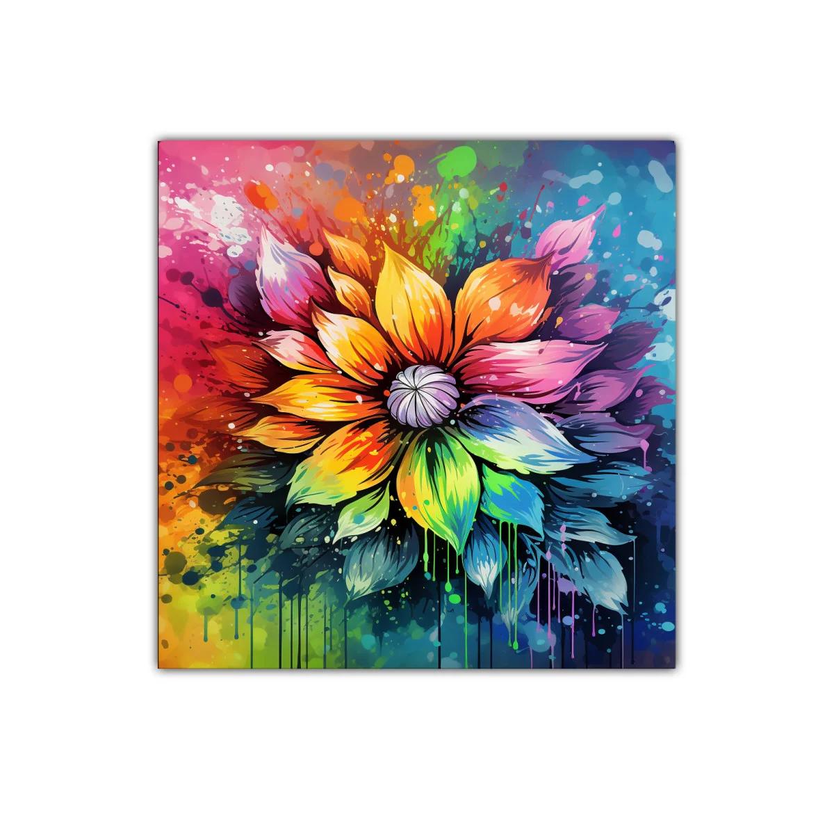 Flor multicolor vibrante llena de energía y movimiento — imagen principal