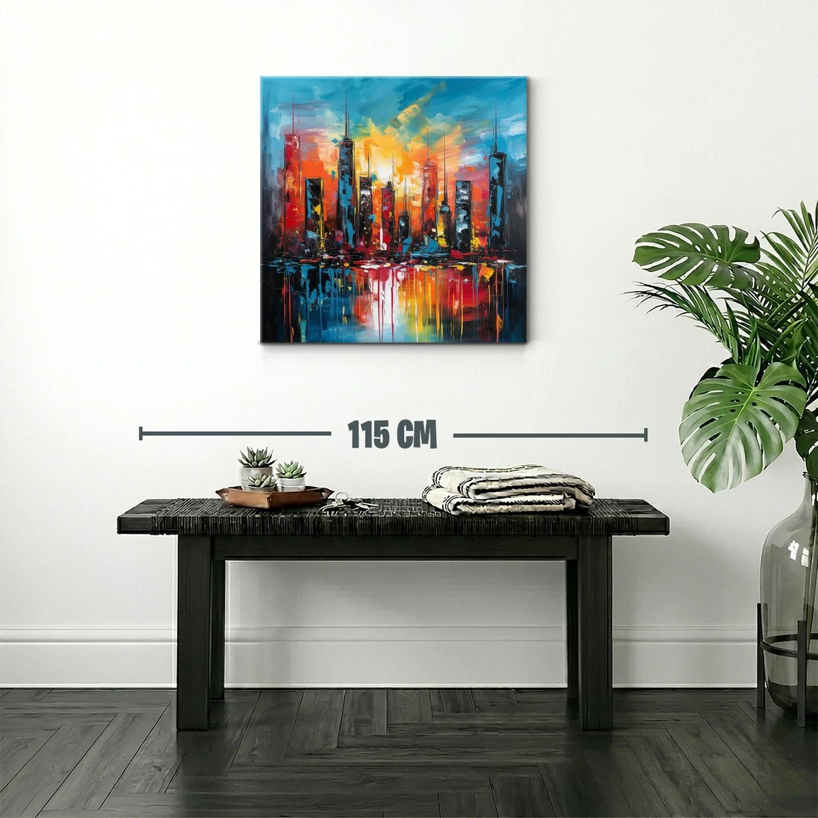 Atardecer vibrante sobre skyline urbano moderno — miniatura 2