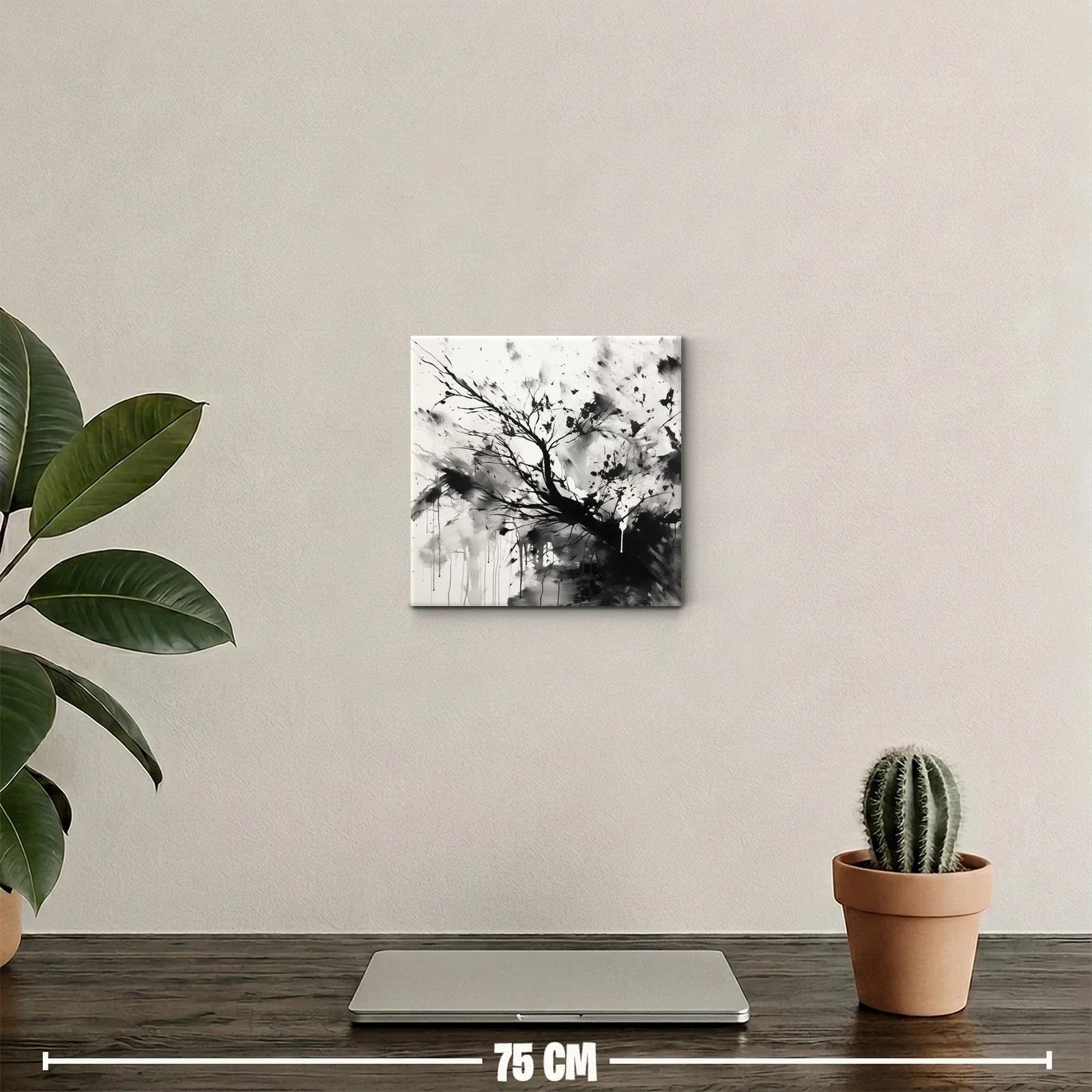 Composición abstracta de ramas en blanco y negro — miniatura 2