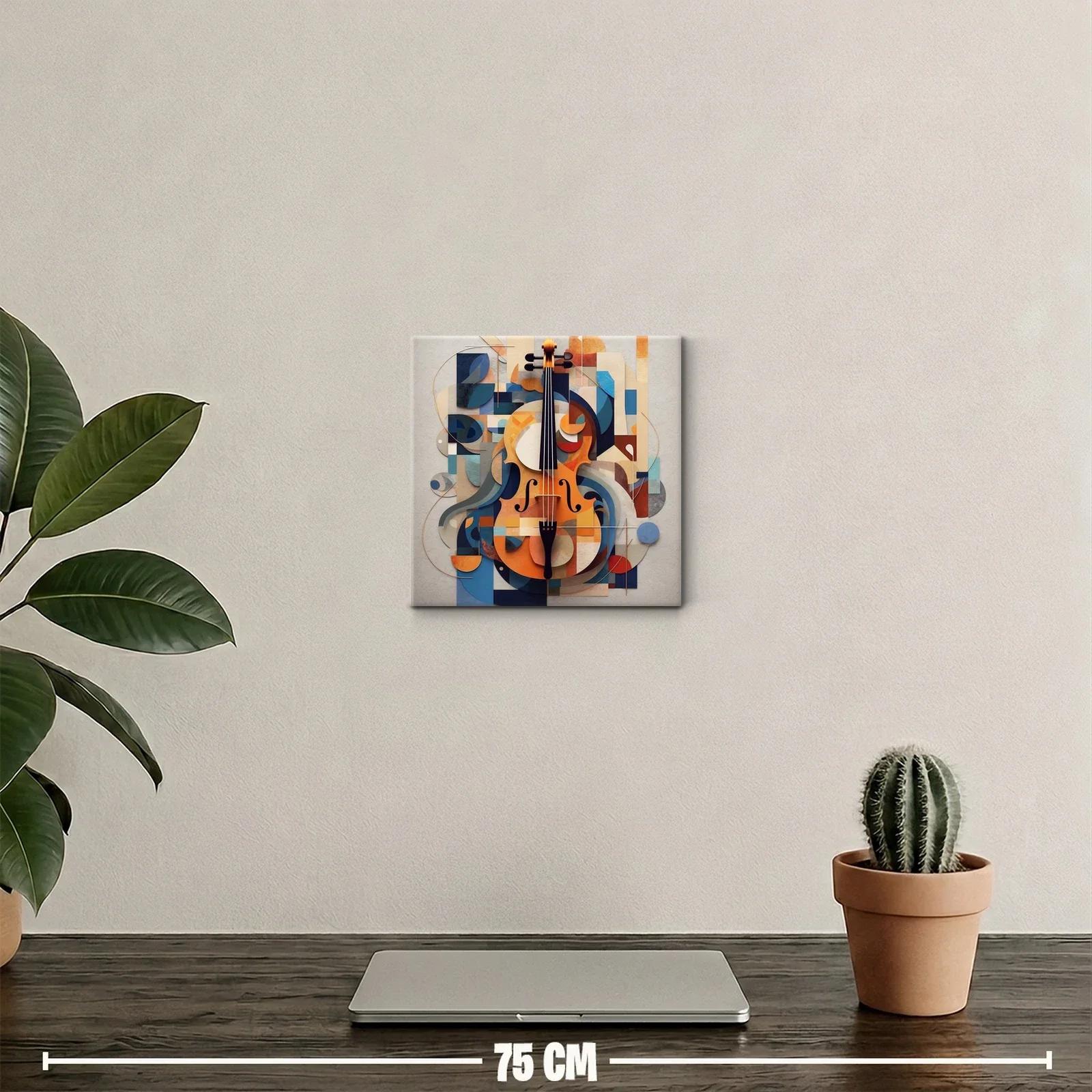 Composición vibrante de violín con formas geométricas coloridas — miniatura 2