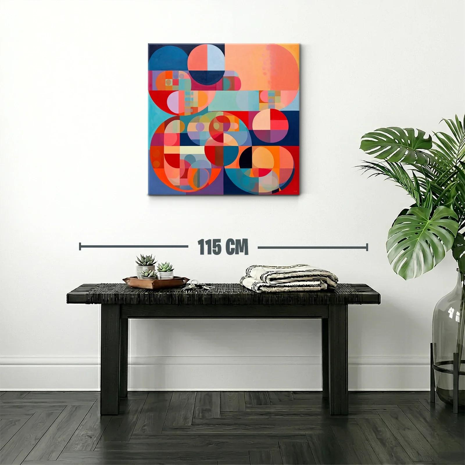 Cuadro abstracto con formas circulares y paleta vibrante — miniatura 2