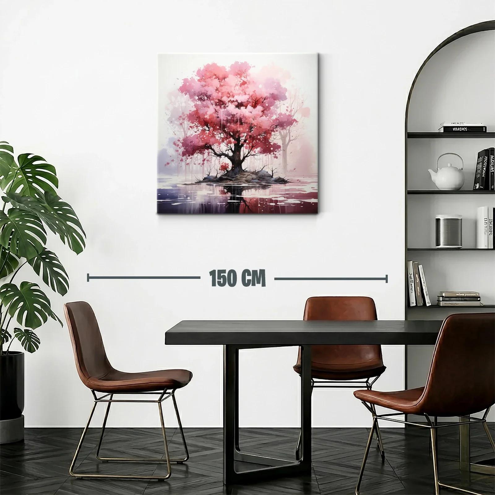 Árbol en tonos rosados con reflejo sereno — miniatura 2