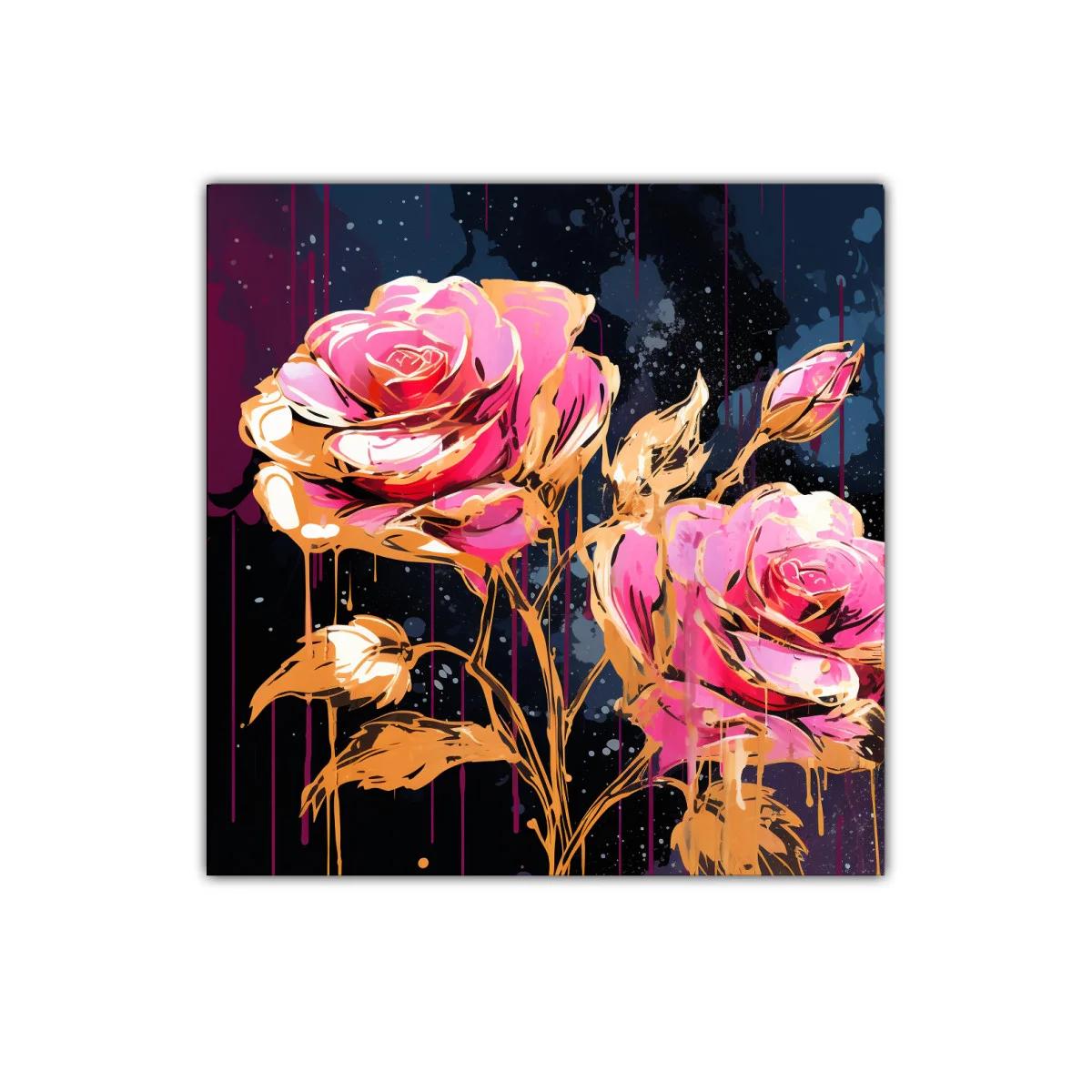 Rosas vibrantes en tonos dorados y rosas intensos — miniatura 1