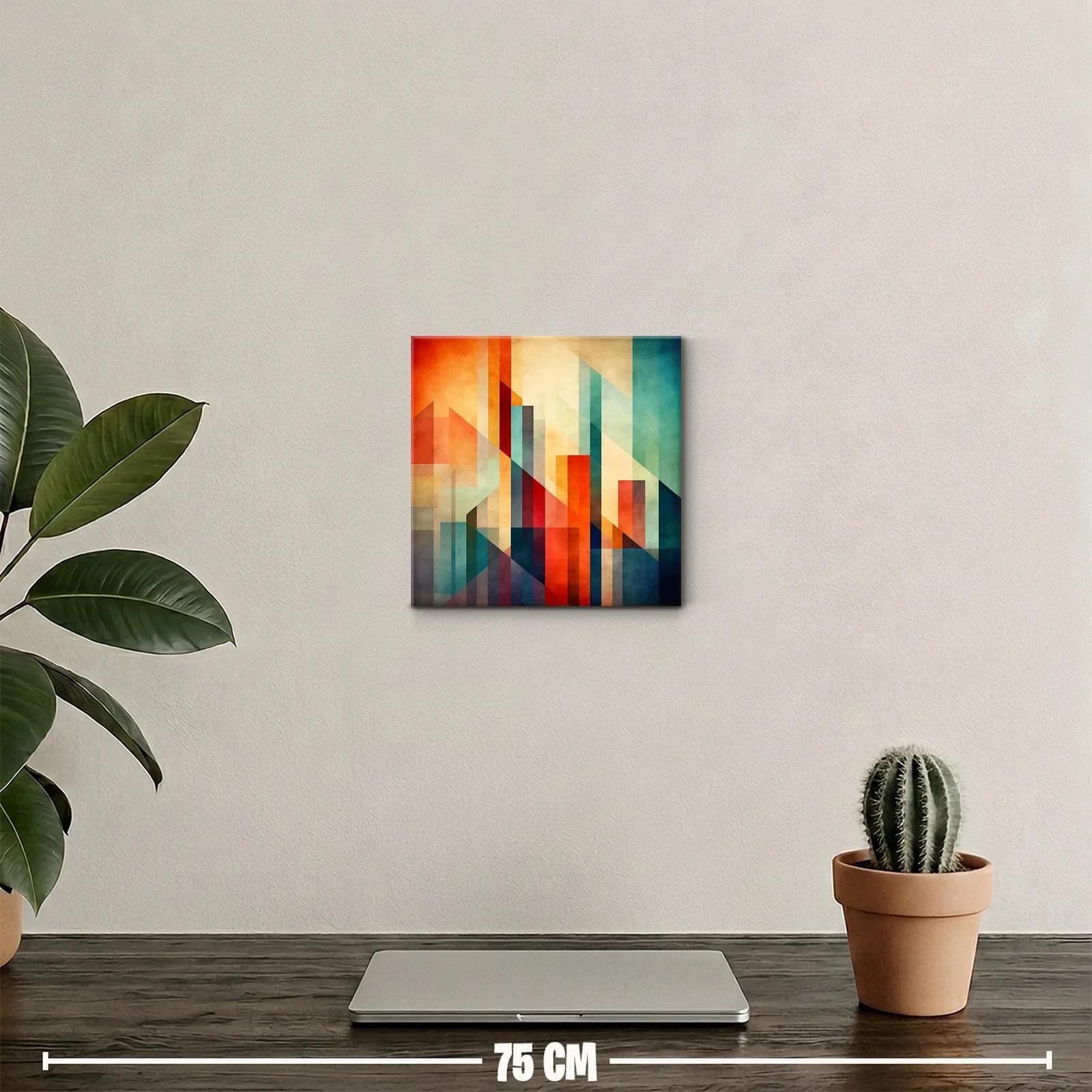 Composición abstracta con formas geométricas y colores cálidos — miniatura 2