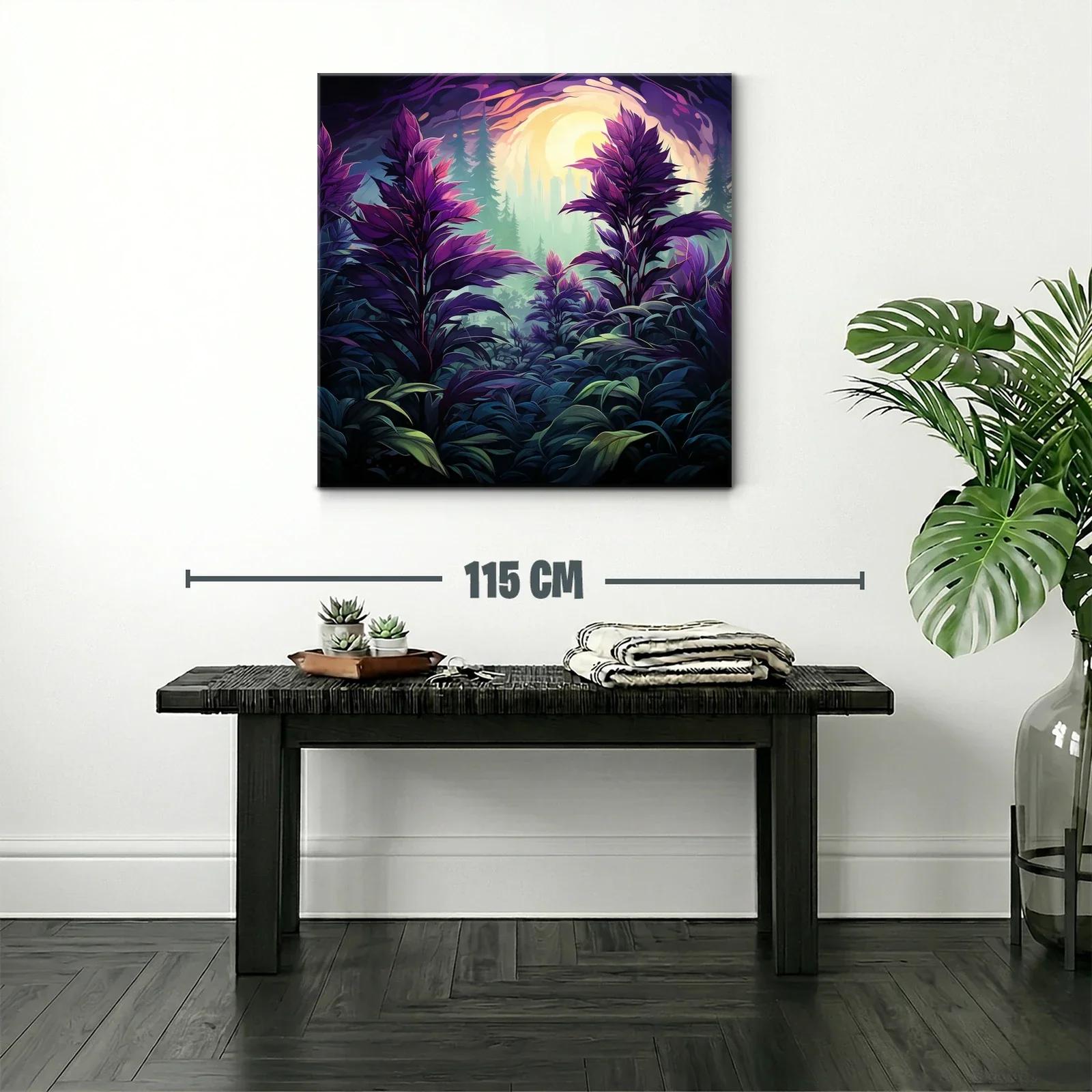 Paisaje onírico de hojas violetas y luz resplandeciente — miniatura 2