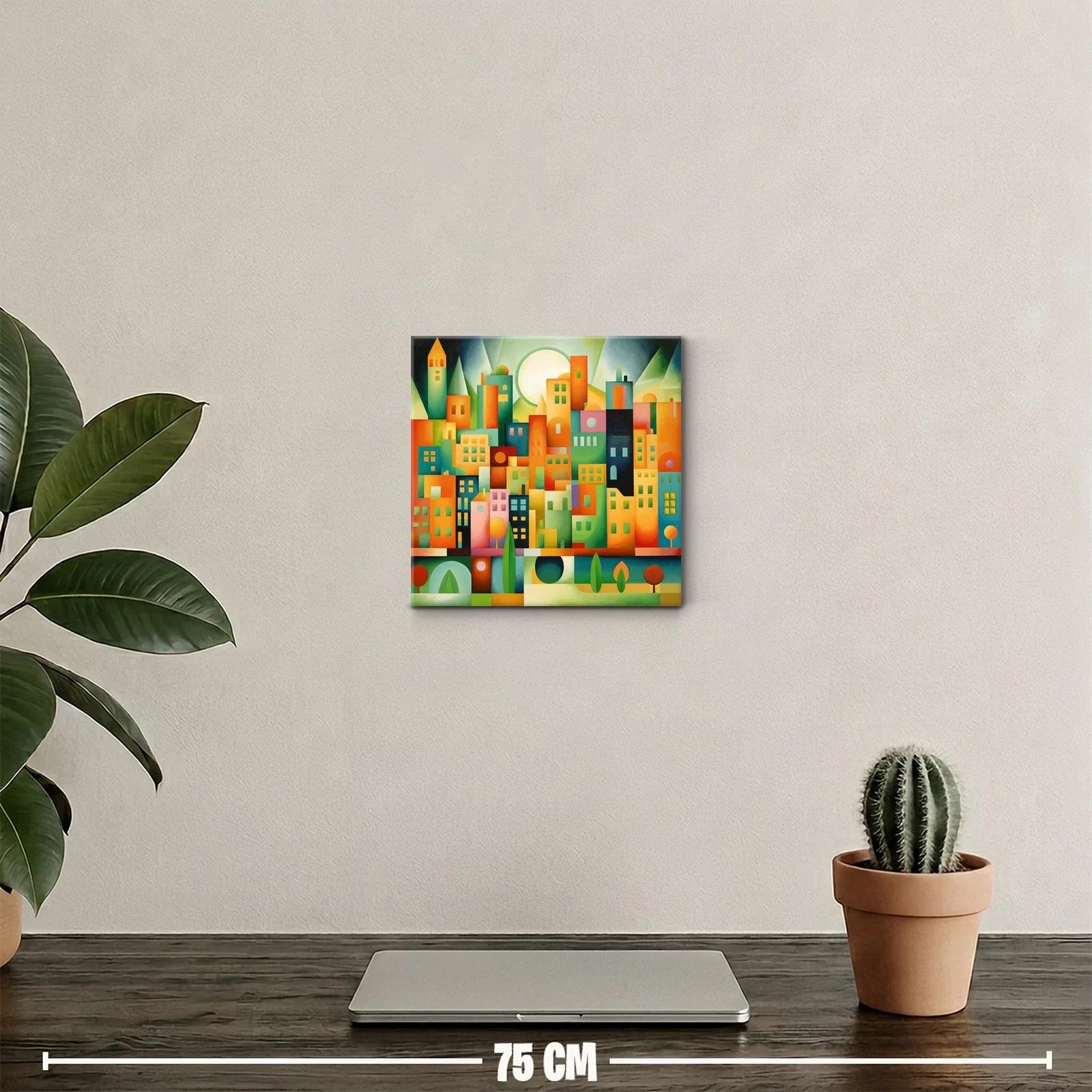 Composición urbana con formas geométricas y colores vibrantes — miniatura 2