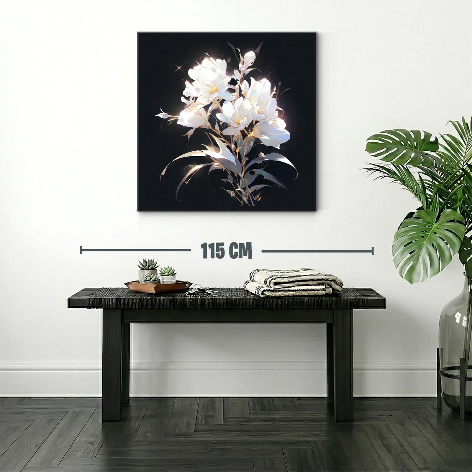 Elegancia de flores blancas sobre fondo oscuro — miniatura 2