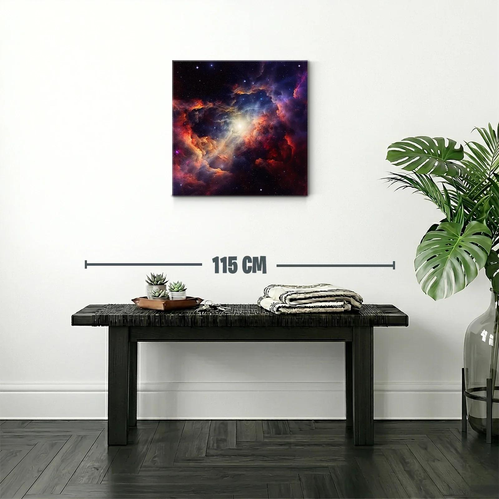 Cuadro nebulosa cósmica con vibrantes tonos cálidos y fríos — miniatura 2