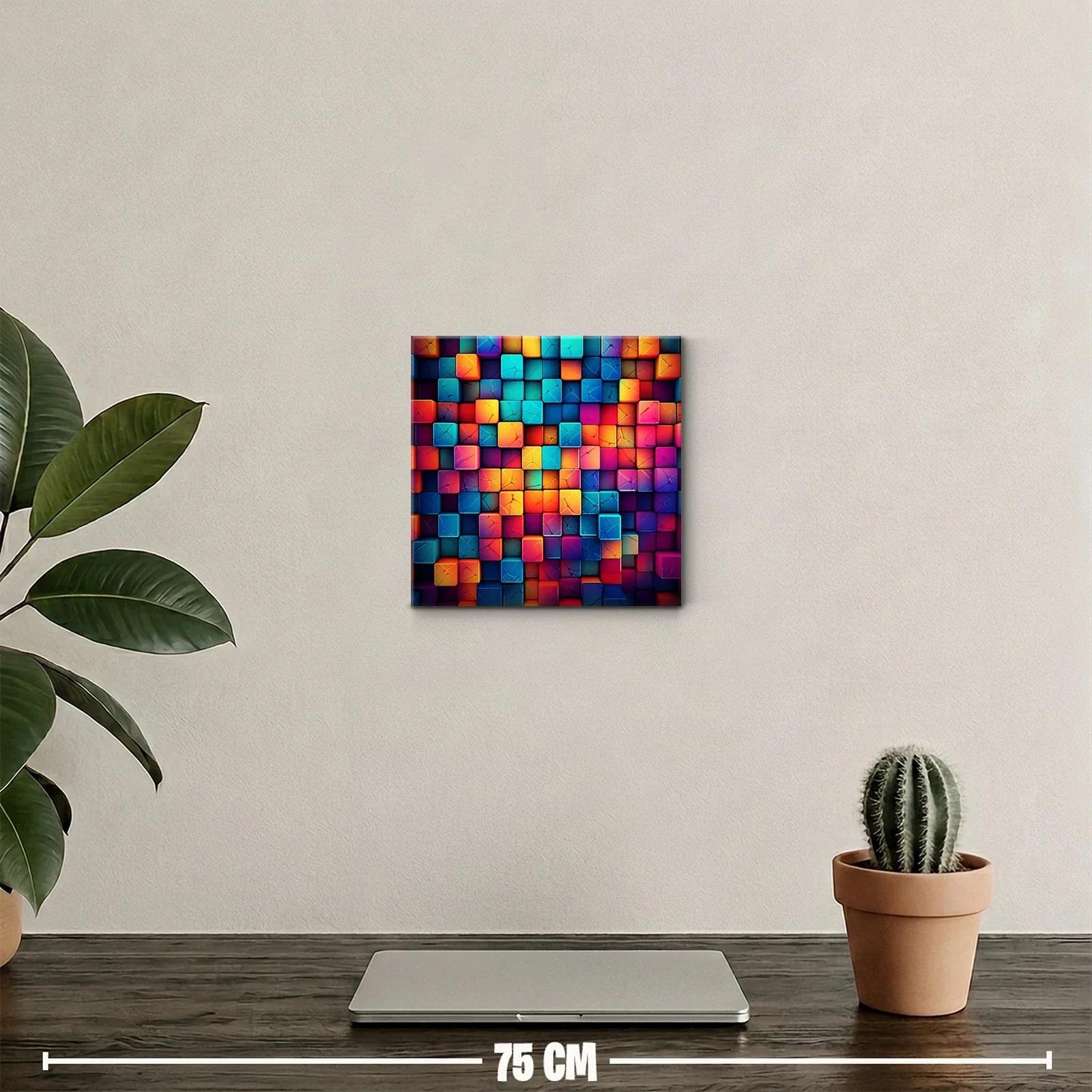 Composición vibrante de cubos en tonos cálidos y fríos — miniatura 2