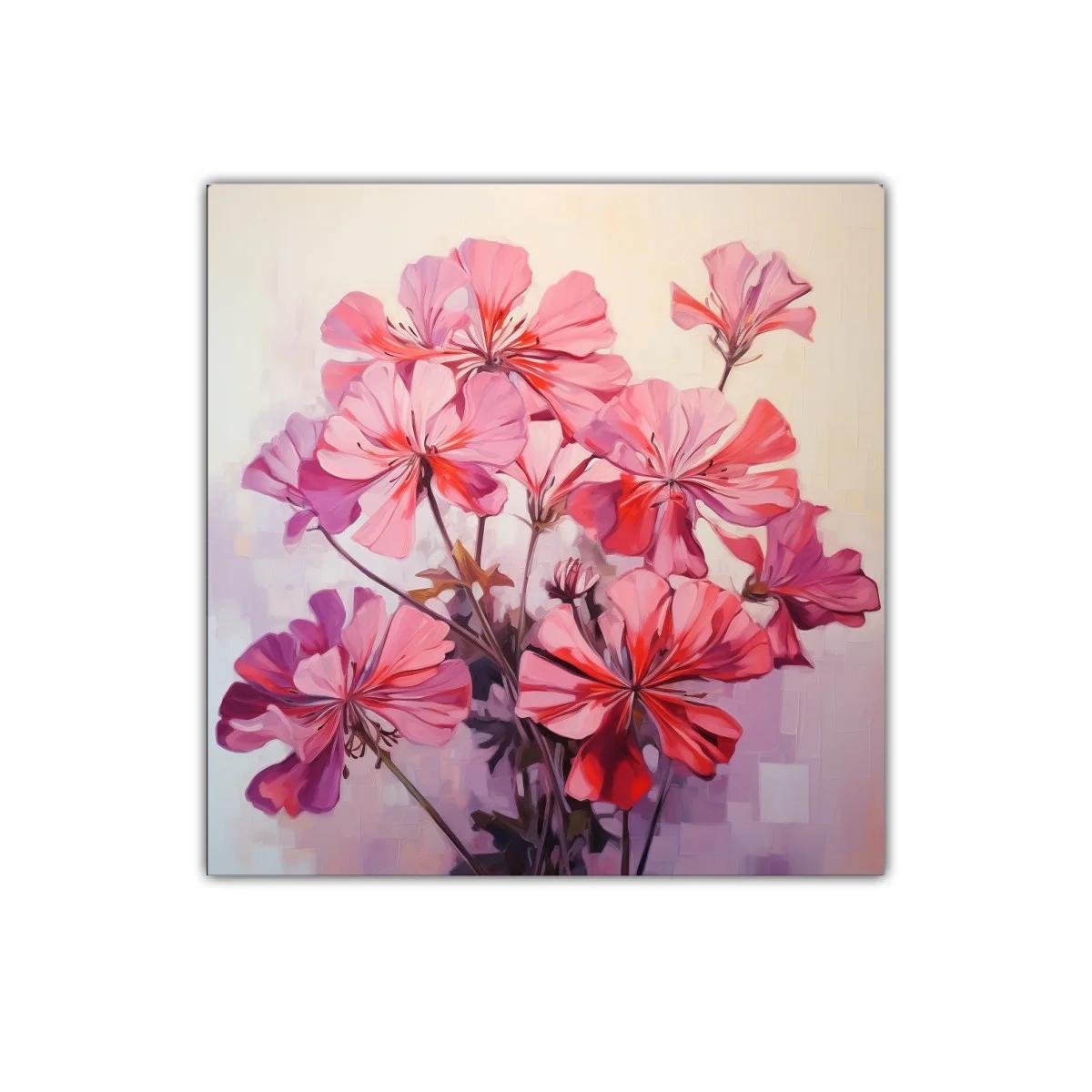 Cuadro decorativo con flores en tonos rosa y púrpura — imagen principal