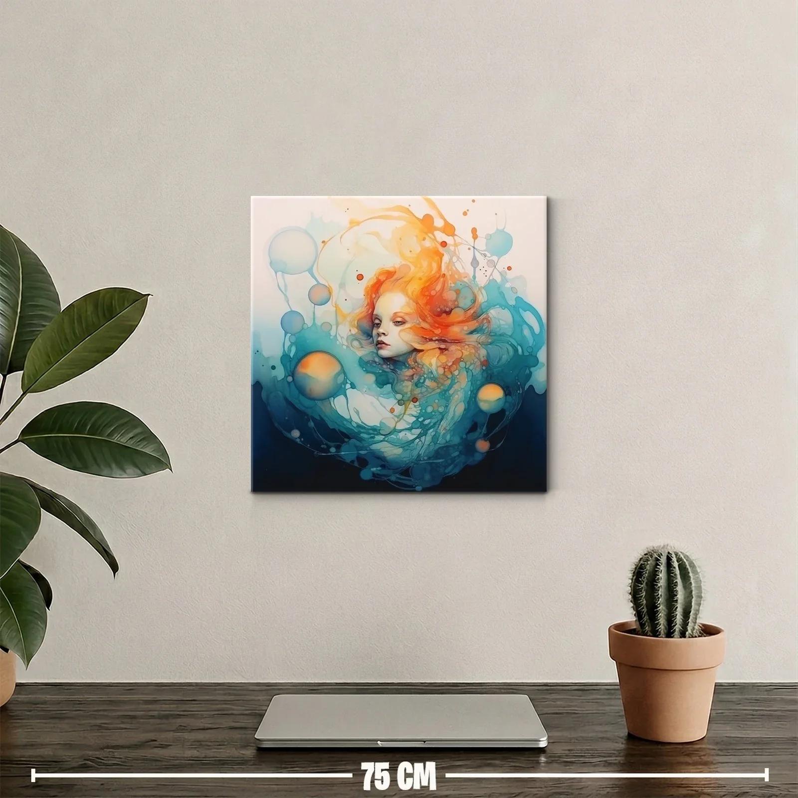 Retrato onírico con tonos vibrantes y formas fluidas — miniatura 2