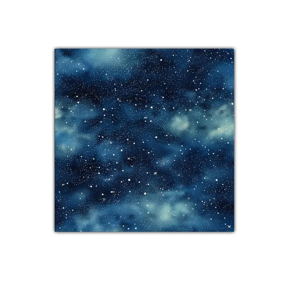Cuadro abstracto con cielo estrellado en tonos azules
