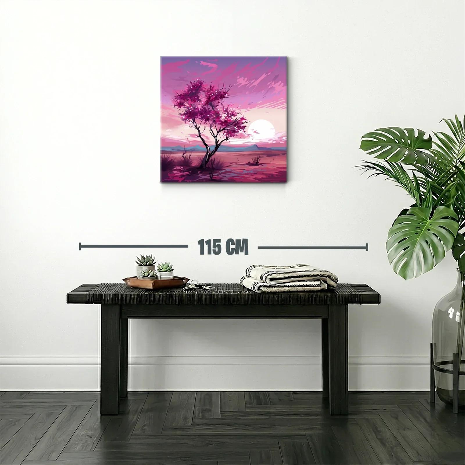 Atardecer en árbol florido con tonos cálidos y vibrantes — miniatura 2