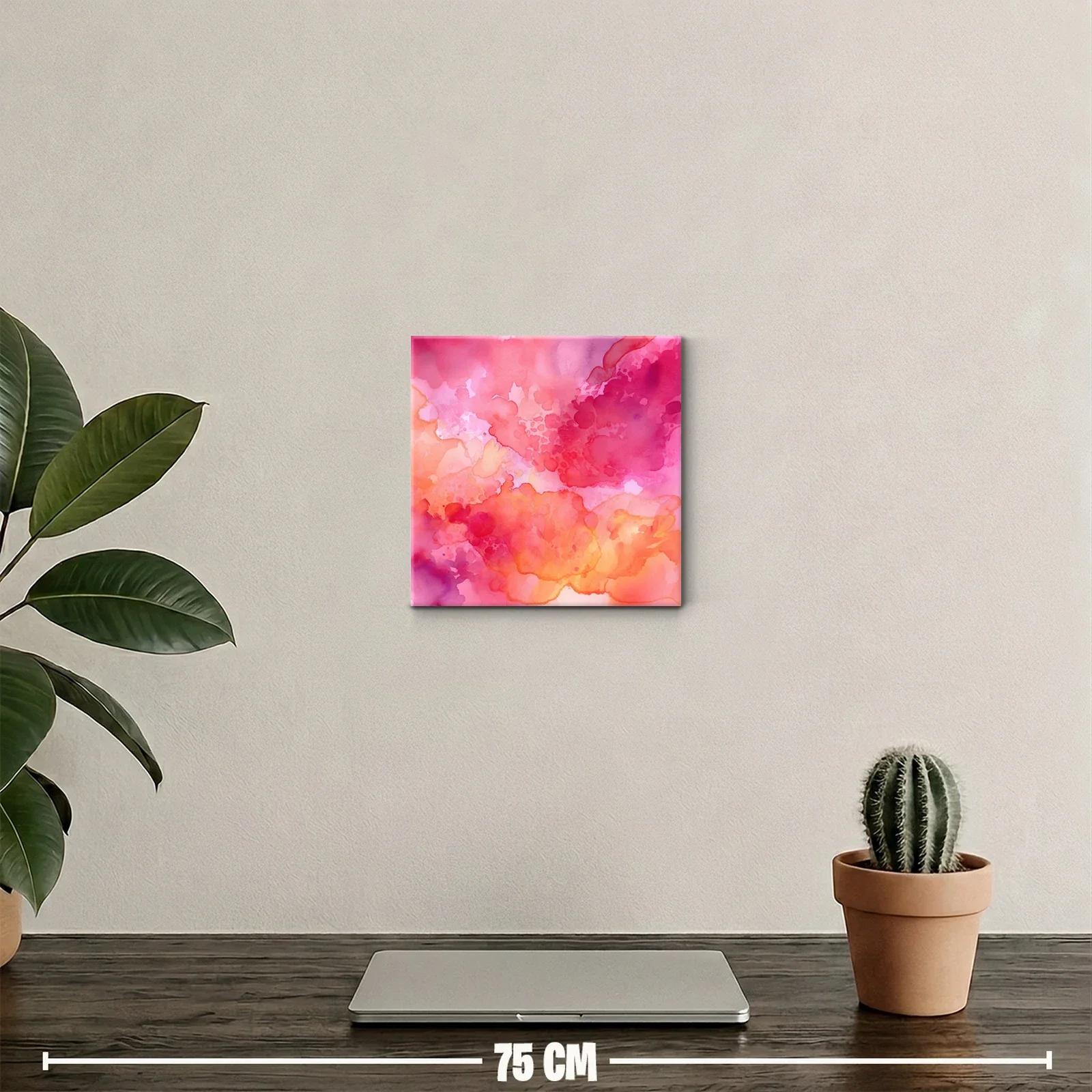 Cuadro abstracto en tonos cálidos con texturas fluidas — miniatura 2