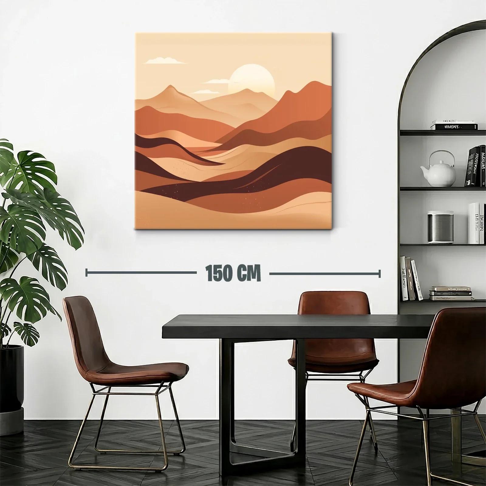 Paisaje abstracto con montañas en tonos cálidos y amanecer — miniatura 2