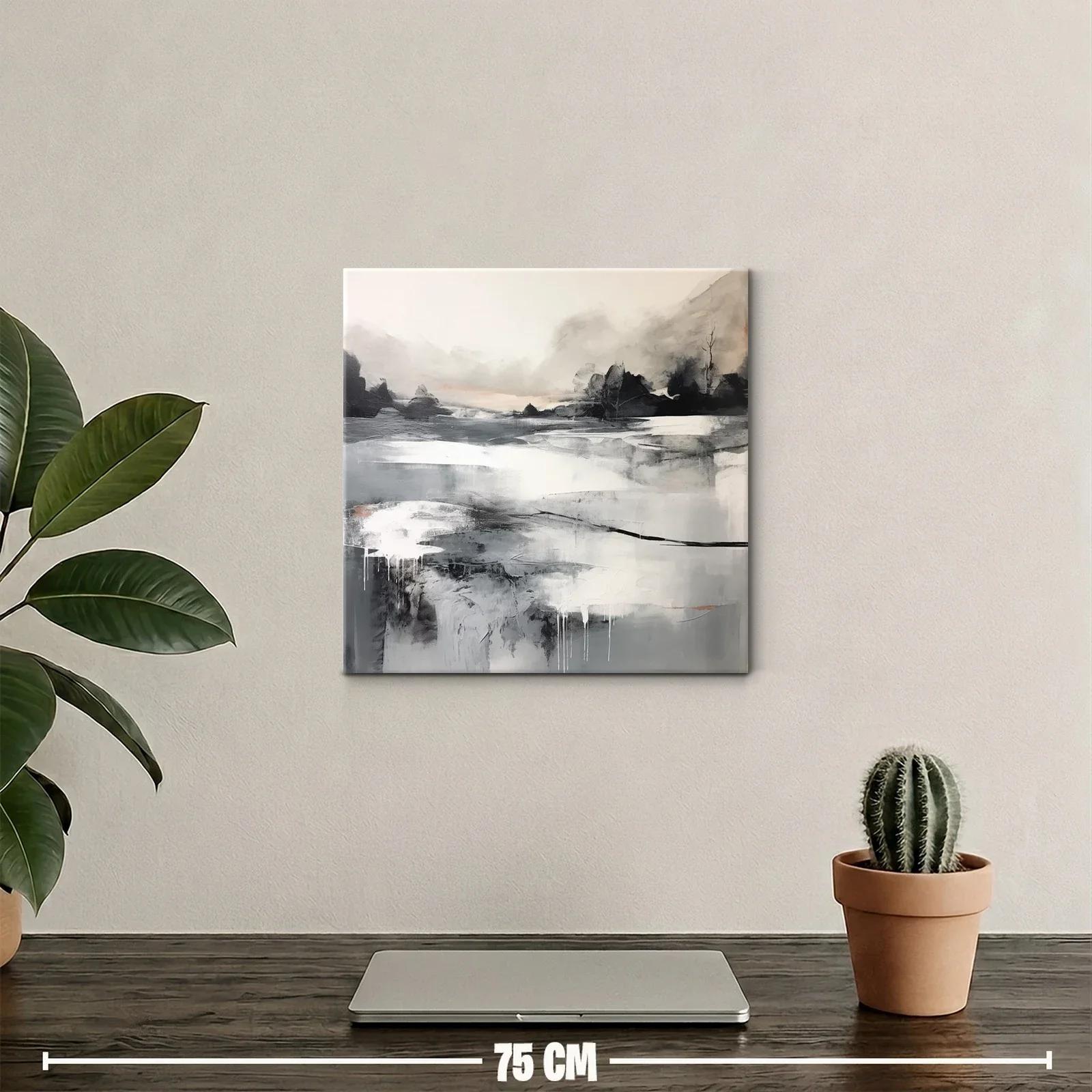 Paisaje abstracto en tonos neutros y grises suaves — miniatura 2