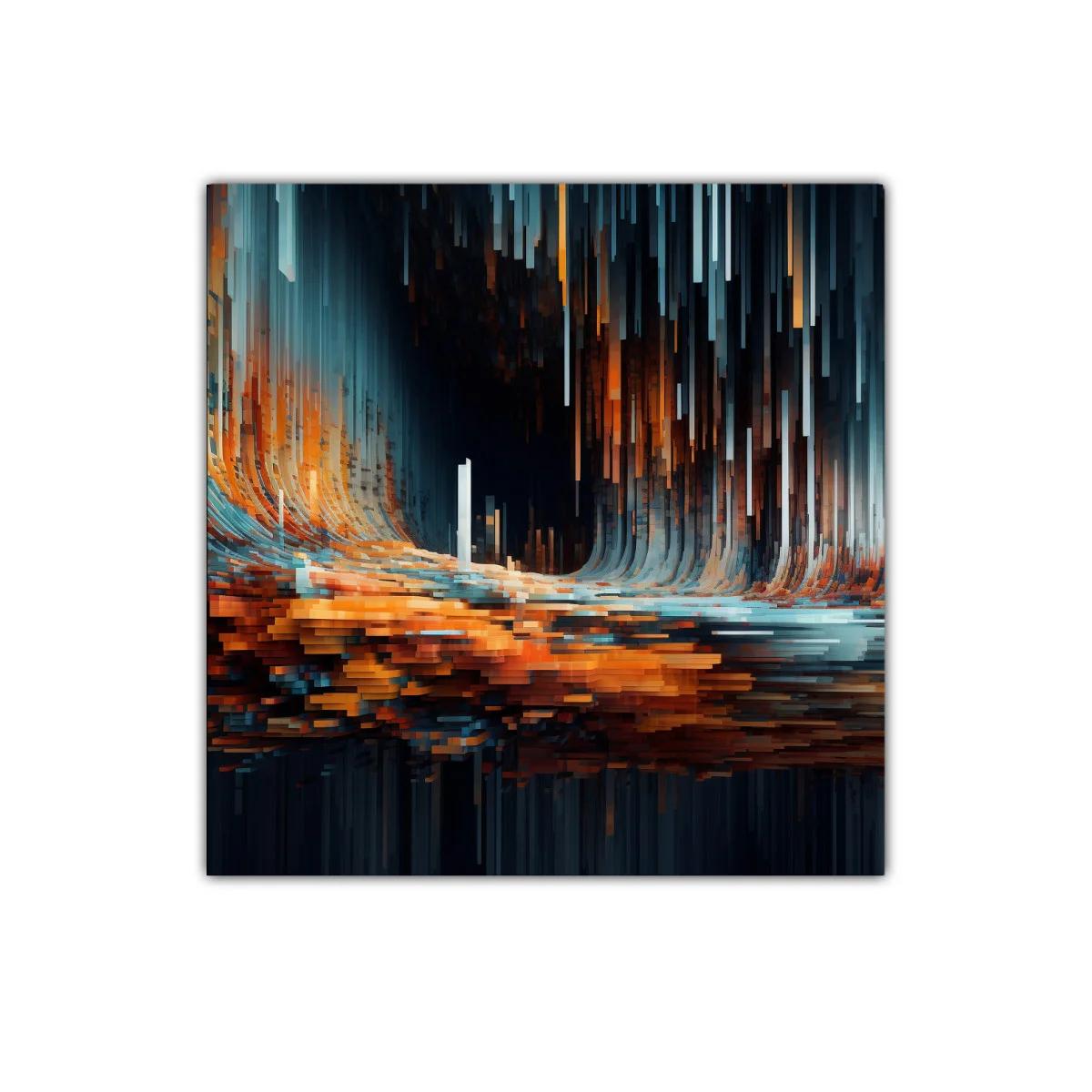 Composición abstracta vibrante con tonos cálidos y fríos — imagen principal