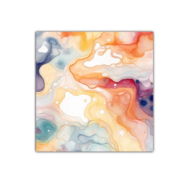 Cuadro abstracto con tonos cálidos y formas fluidas